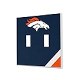 Keyscaper Denver Broncos Diagonal Stripe Double Toggle Light Switch Plate