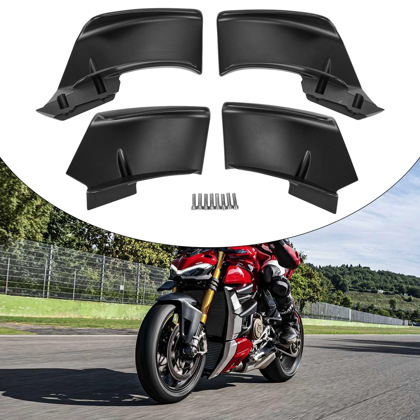 Streetfighter V4 V4S SP SP2 Kit alette laterali spoiler in plastica ABS nera, adatto per modelli 2020-2023, non per V