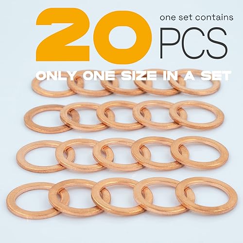 Miniatura 8 de 20 juntas de tapón de drenaje de aceite M16, arandela de trituración de cobre, anillo de sellado por KeeRoarin