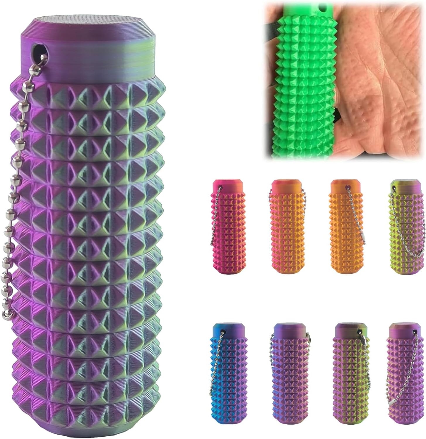 Easter Basket Stuffers for Teens Toddler 2Pcs Little Ouchies Pain Fidget, Hard Spiky Fidget Massage Keychain Stress Relief Focus Toy, Novelty Easter Gifts for Friends