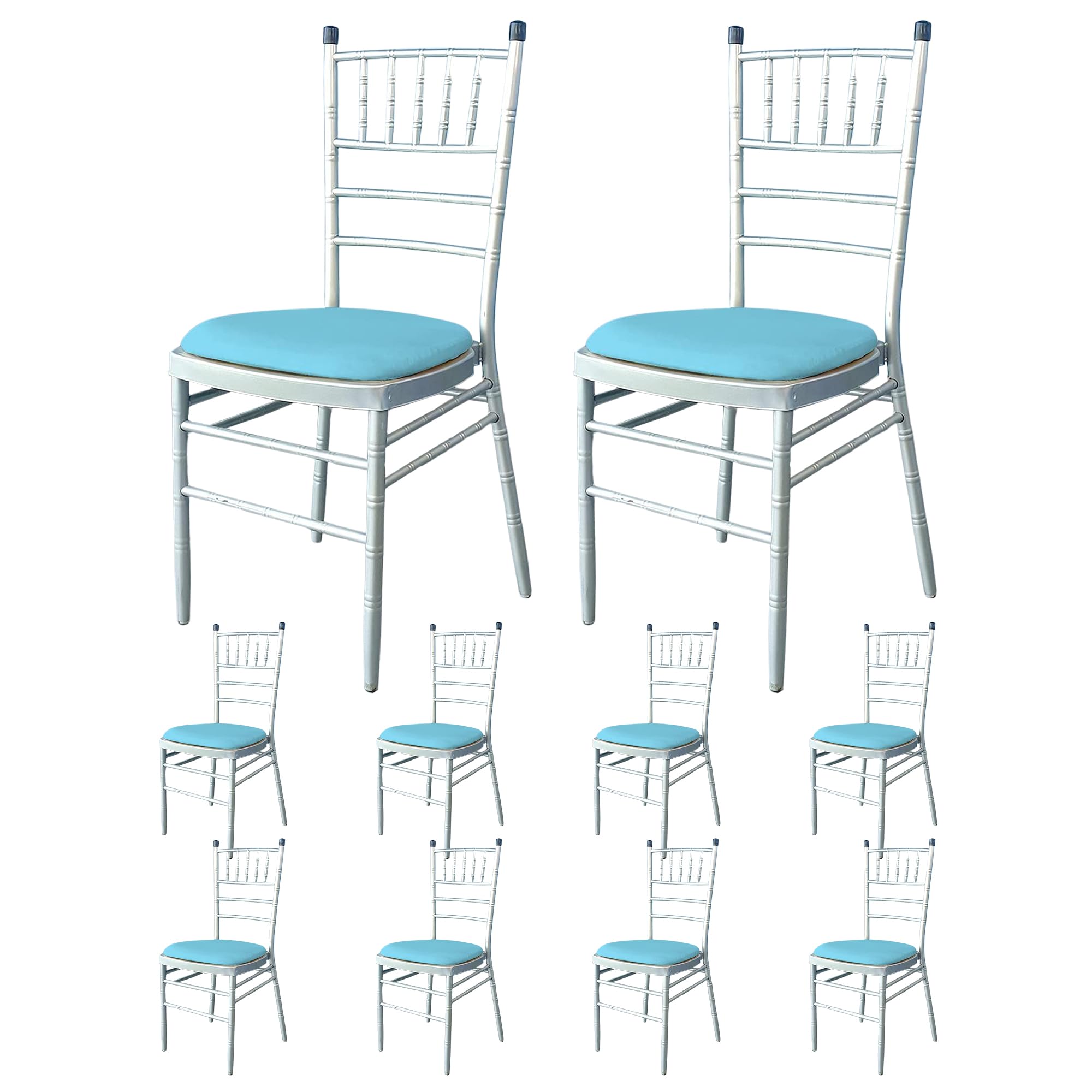 Trimming Shop Dining Seat Chair Covers, Seat Protector, Baby Blue, 10pcs