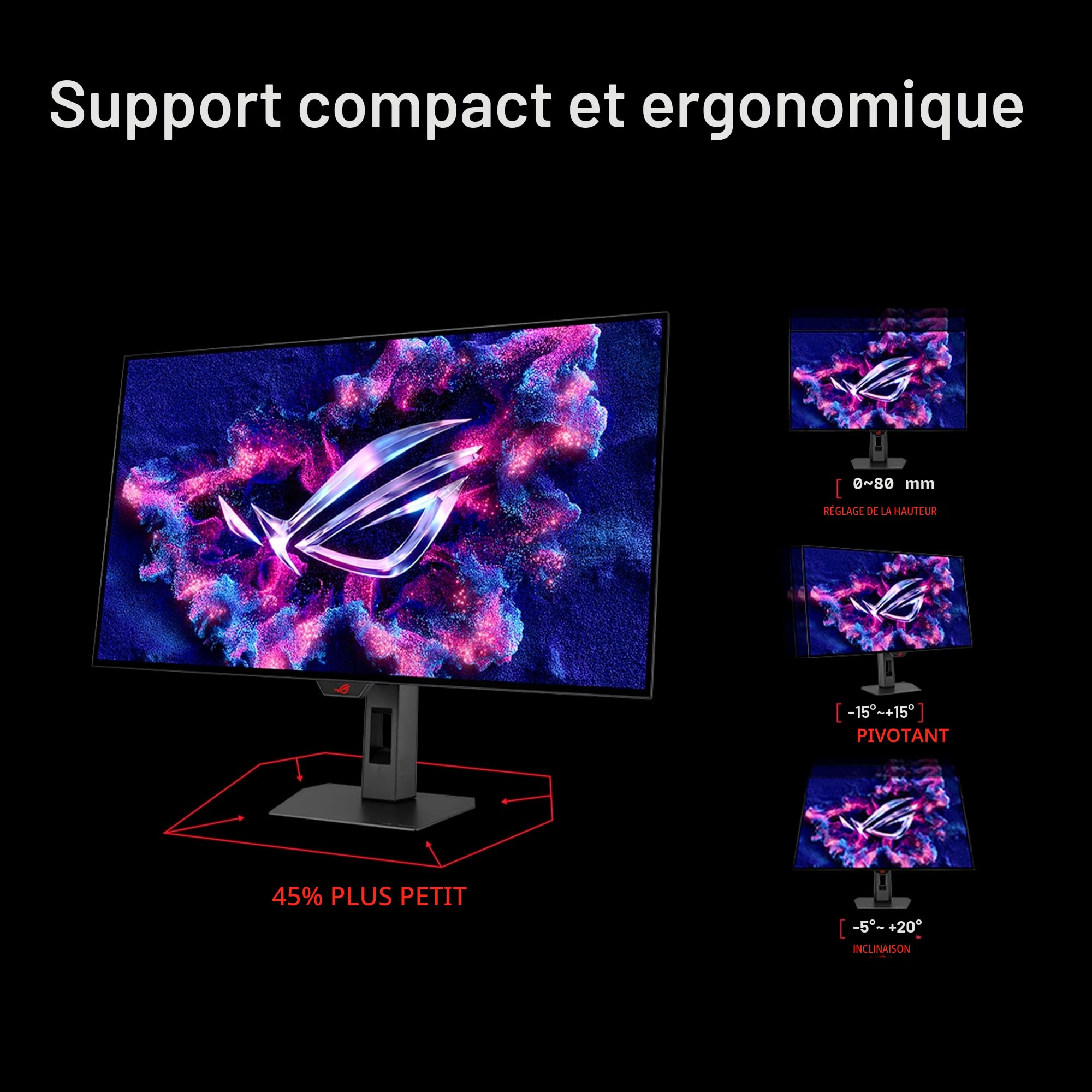 ASUS ROG Strix XG32UCWMG 32 Pouces 4K 240Hz Écran PC Gamer Glossy OLED | 4K, Dual Mode FHD 480Hz, TrueBlack Glossy, Capteur de Proximité Neo, 0.03ms