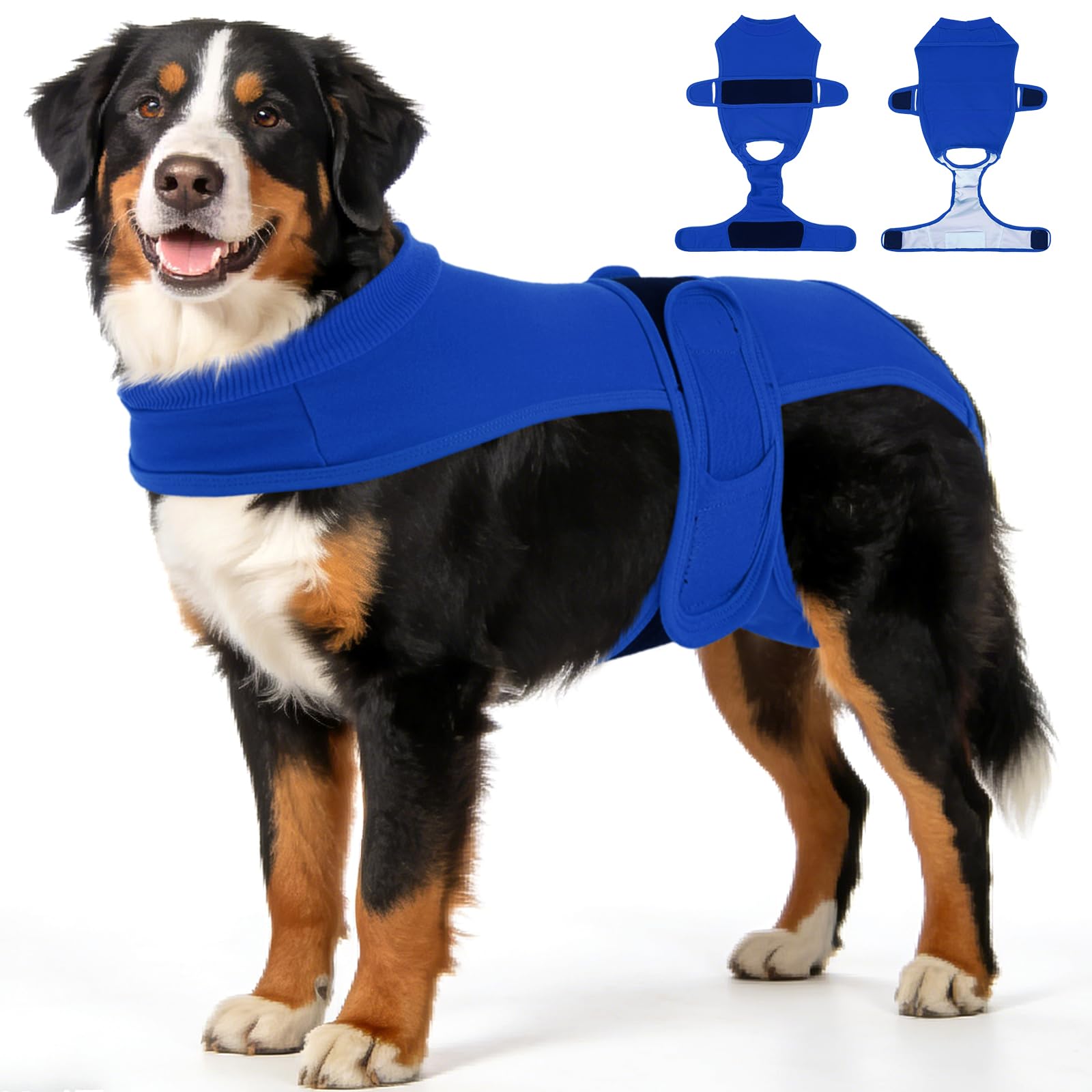 Hundewindeln für Hündinnen, waschbar, wiederverwendbar, auslaufsicher, für Wärmezyklus, Inkontinenz und Welpentraining, verstellbare Bauchbänder, Blau, Größe 3XL
