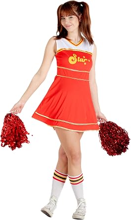 Ciao - Cheerleader Pom-Pom Girl Fancy Dress Costume with Pom Poms