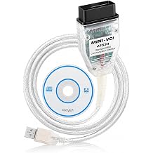 Mini VCI J2534 Cable Toyota TIS V18.00.008 OBD2 Cable Connector Scanner Adapter Car Diagnostic Tool Cable Compatible with TIS Techstream Programming Diagnostic Cable USB Diagnostic Cable Support Win