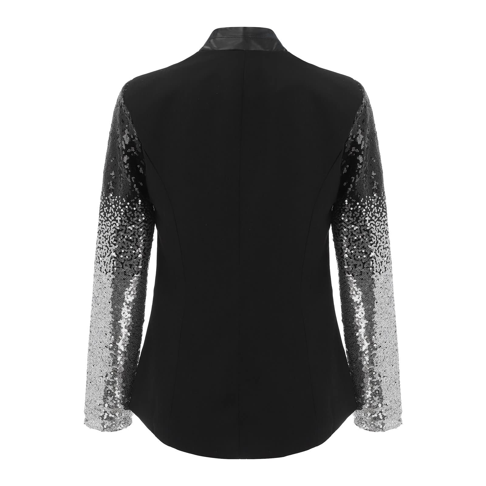 Generisch Damen Stehkragen Farbverlauf Pailletten Patchwork Langarm Jacke Party S Damen Mantel 46