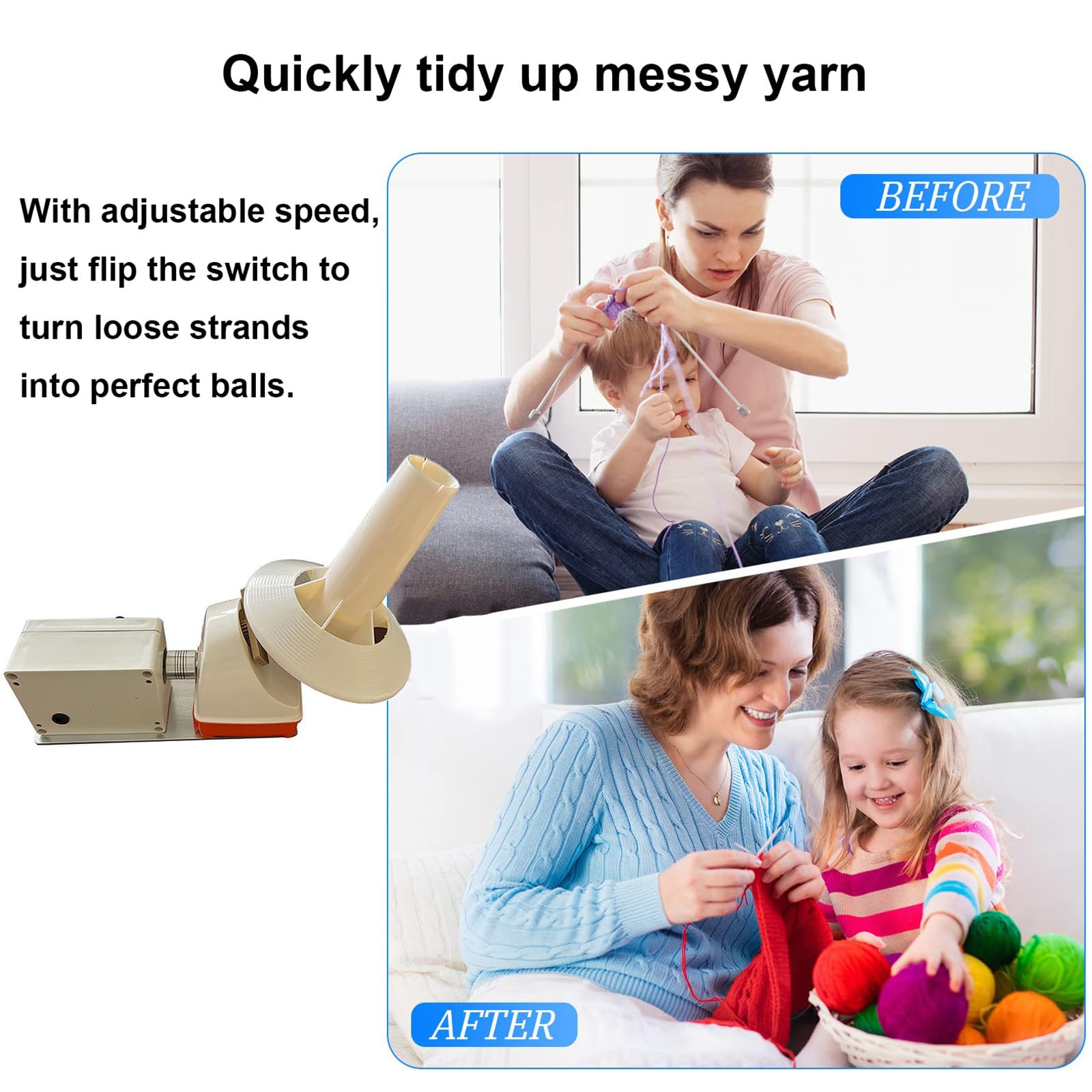 Máquina De Bobinado Eléctrica, Plyer De Lana Automática, Bajo Ruido + Velocidad Ajustable, Capacidad De Bobinado De 150 G / 500 G, para Hilo De Metal, Lana, Hilo, Hilo De Nylon, Co