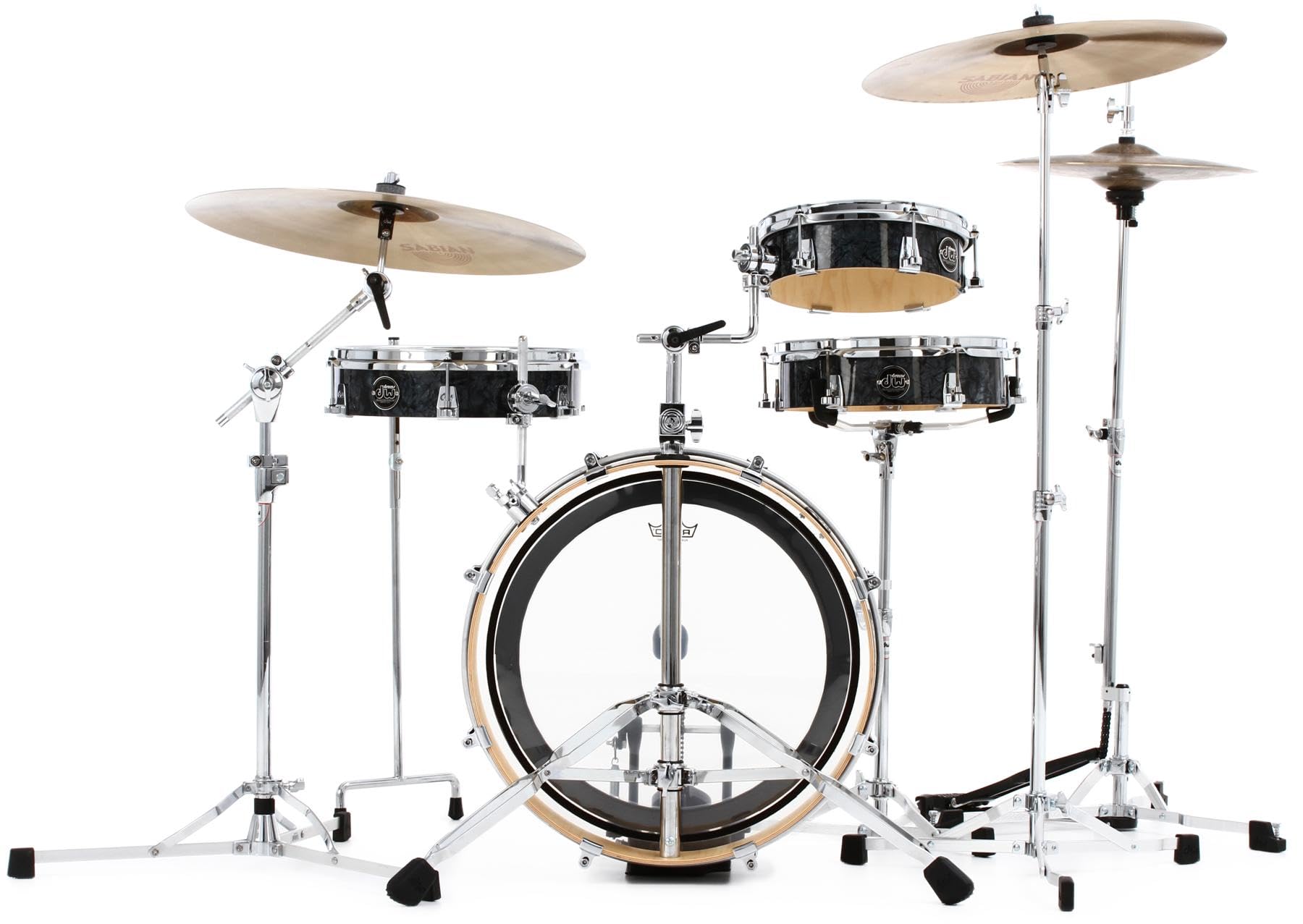 Drum Workshop Performance Series Low Pro 4-Piece Drum Shell Pack (Black Diamond FinishPly)