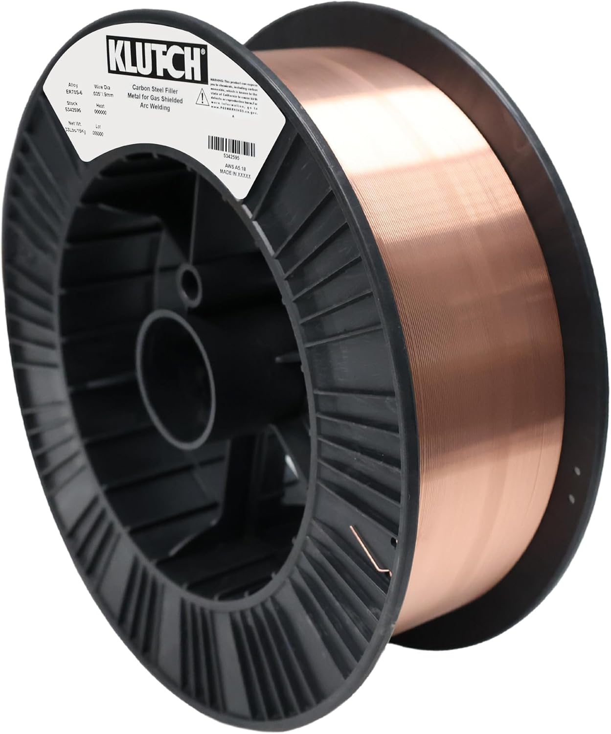 Klutch ER70S6 Mild Steel Welding Wire, Size .035, 33-Lb. Spool, Model# ER70S6-035-33NT
