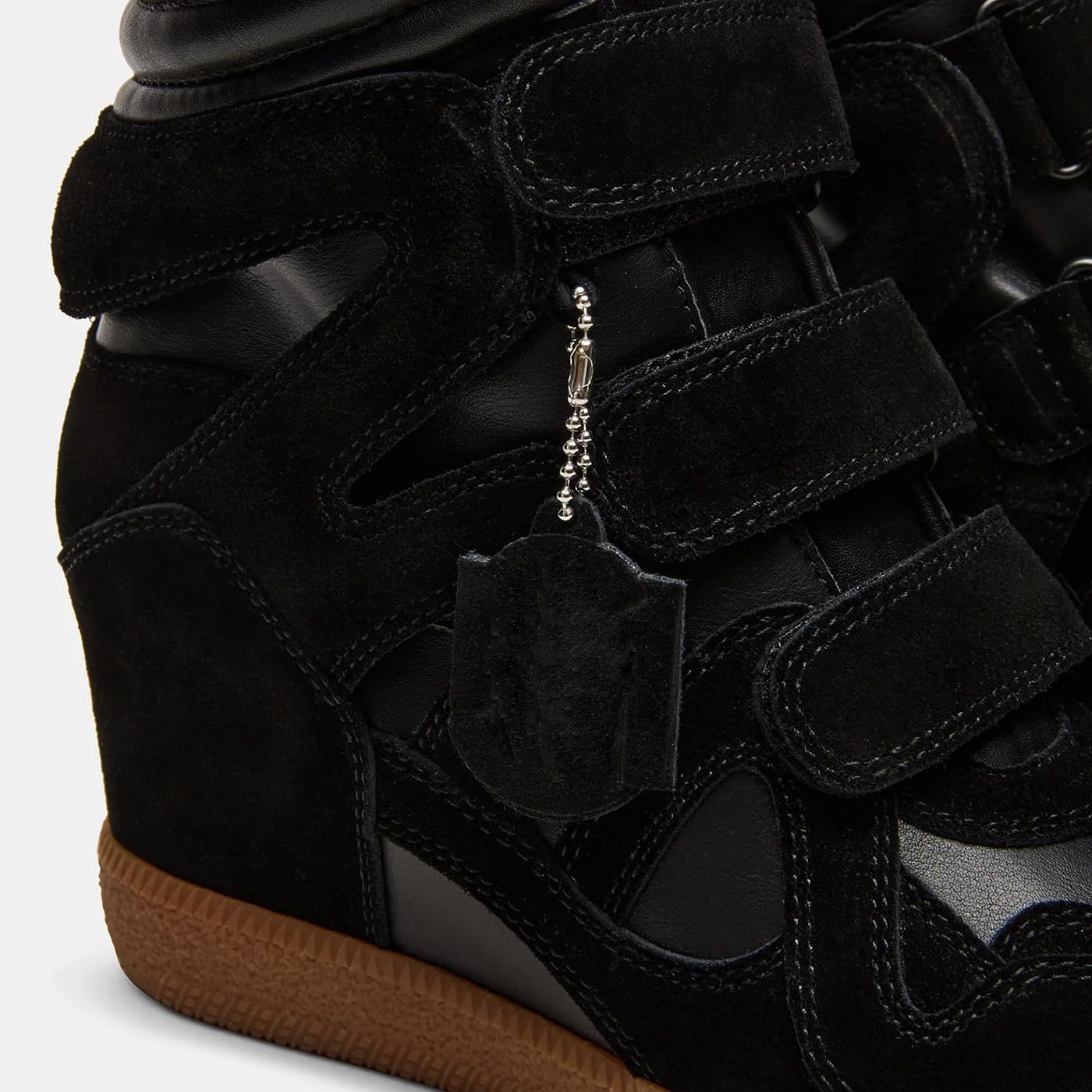 Hidden Wedge Sneakers for Women High Top Sneaker Suede High Heel Platform Tennis Triple Strappy Band Casual Vintage Fashion Dressy Comfy Campus Trendy Retro Sneaker - Image 2