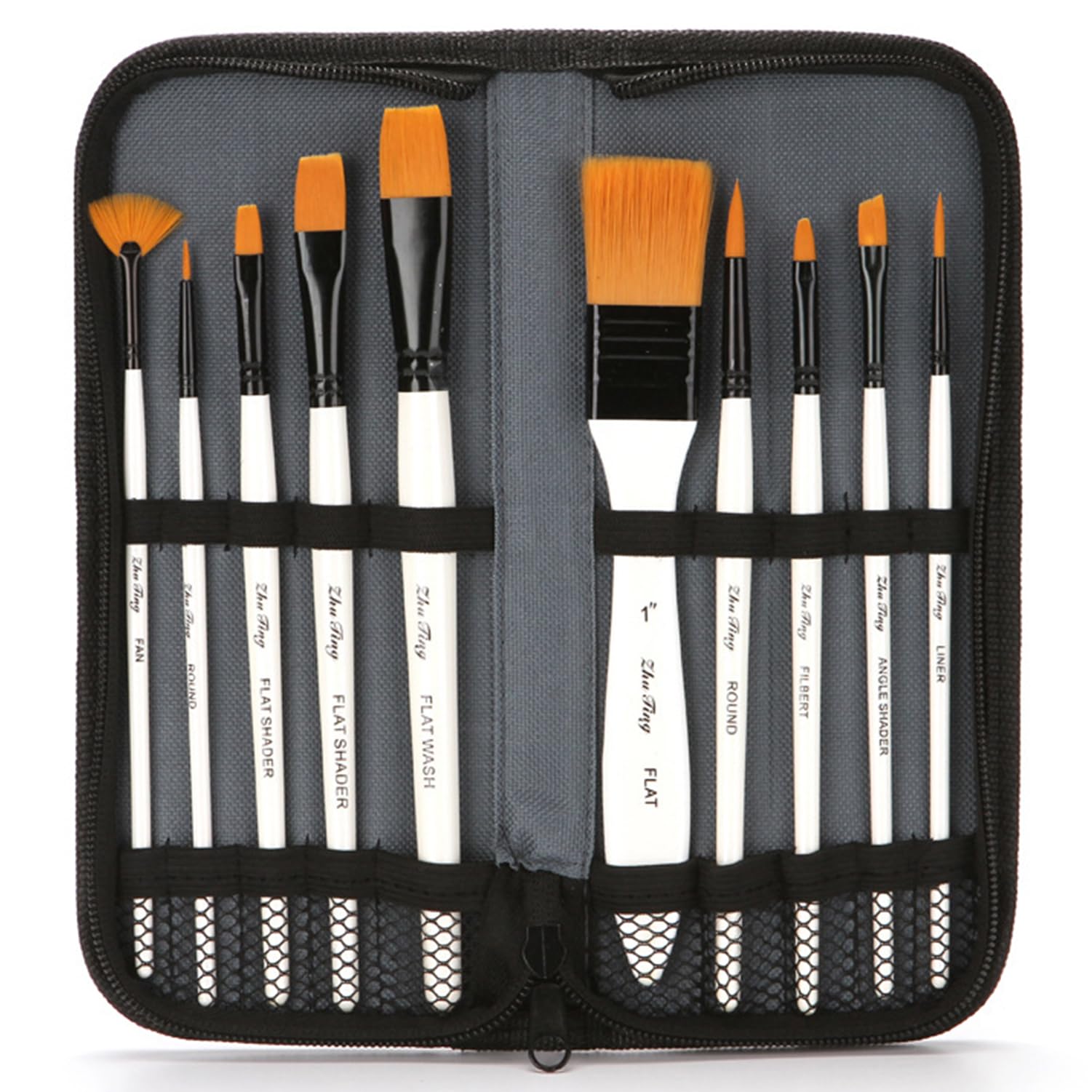 Nicpro Juego De 15 Pinceles De Acuarela, Ardilla Sintética Profesional, Pinceles De Acuarela Con Redonda, Lengua De Gato, Forro, Plano, Lavado Para Artistas, Adultos, Tintas, Gouache