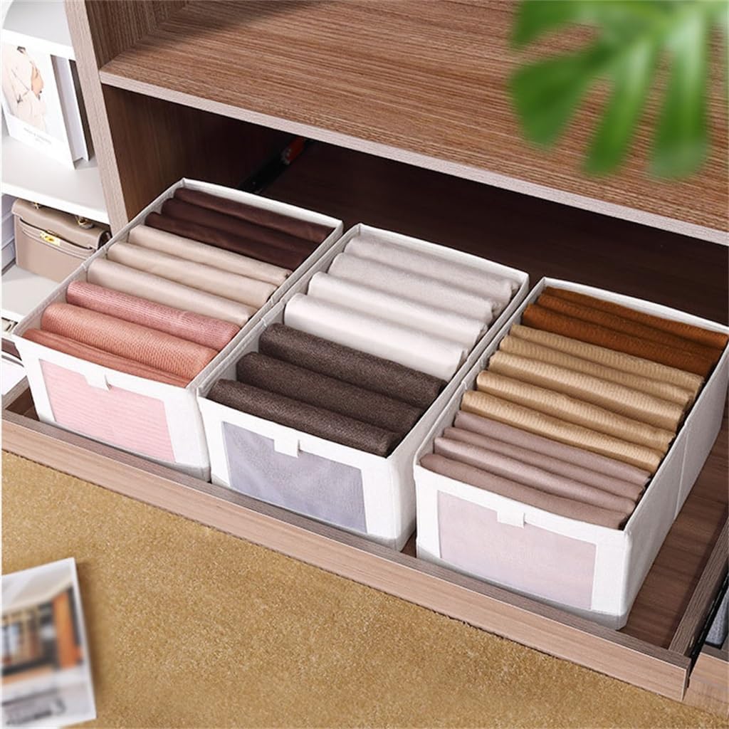 JSEIAJB Drawer Household Cotton and Linen Art Can Fold Wardrobe Clothing Storage Sorting Box Toys Sundries Storage