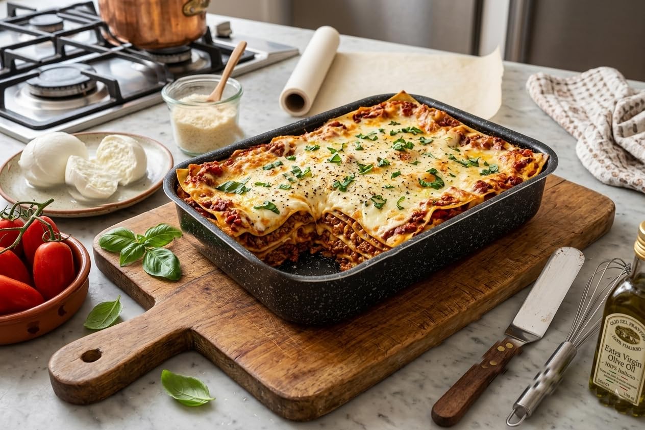 RollitPop Teglia da Forno Rettangolare Antiaderente in Alluminio, Adatta per Lasagne e Pizze, 31x23 cm, Facile da Pulire in Lavastoviglie, Made in Italy