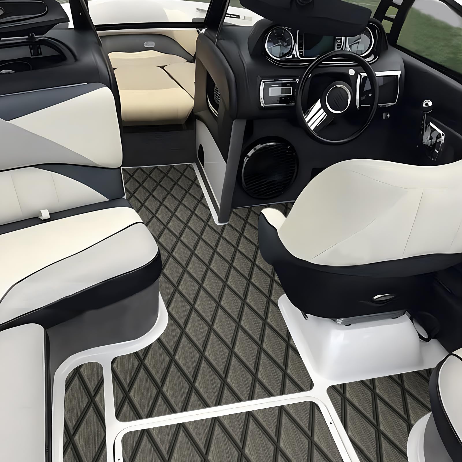 KXKZREN Rivestimento per pavimento in schiuma Eva, autoadesivo per navi, antiscivolo, per barche, camper, yacht, kayak, piattaforma galleggiante, 190 x 70/35 cm
