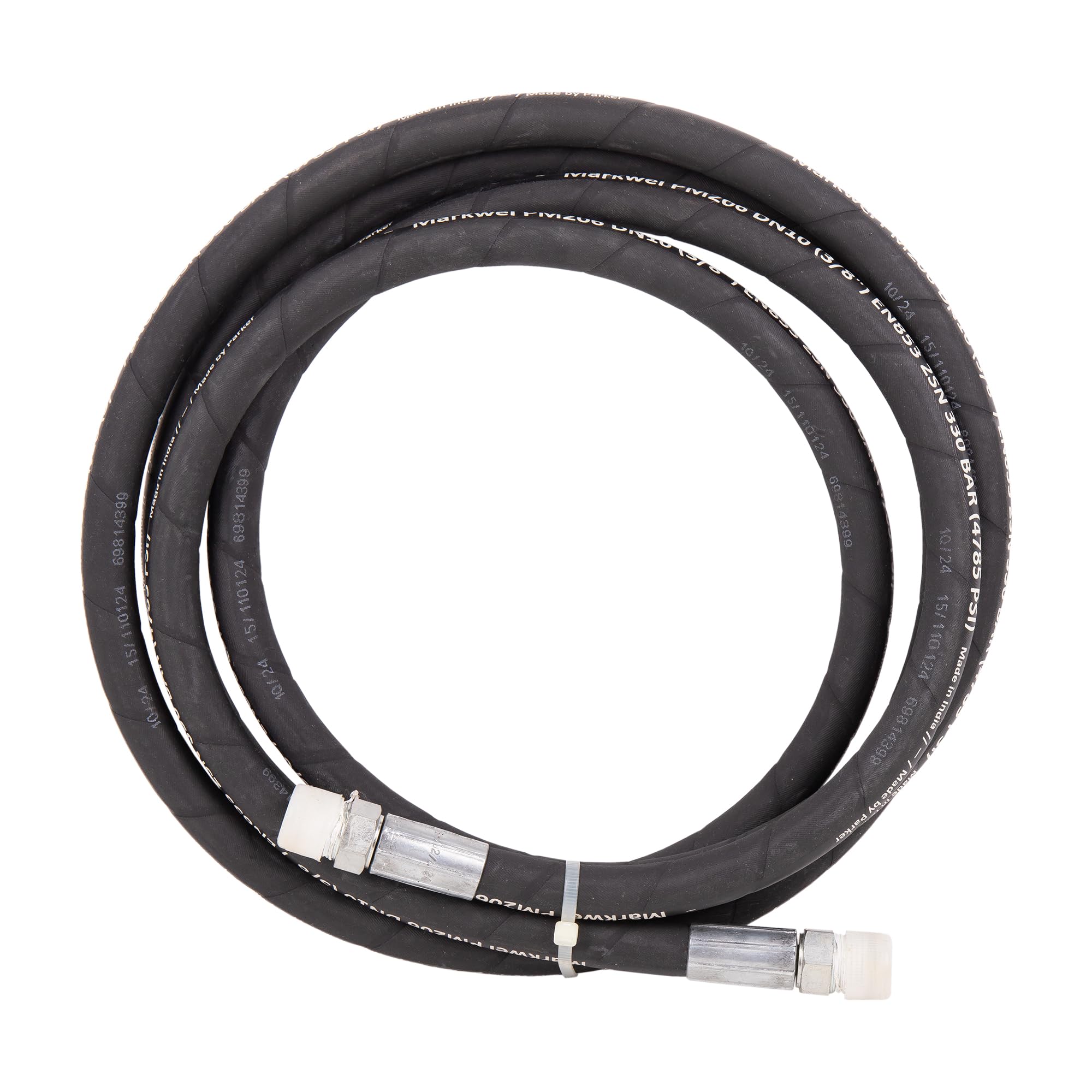 Cofan Manguera hidráulica | Presión: 2200 PSI | 1/2" BSP | Longitud: 3,5 m | Adecuado para bombas neumáticas lubricantes
