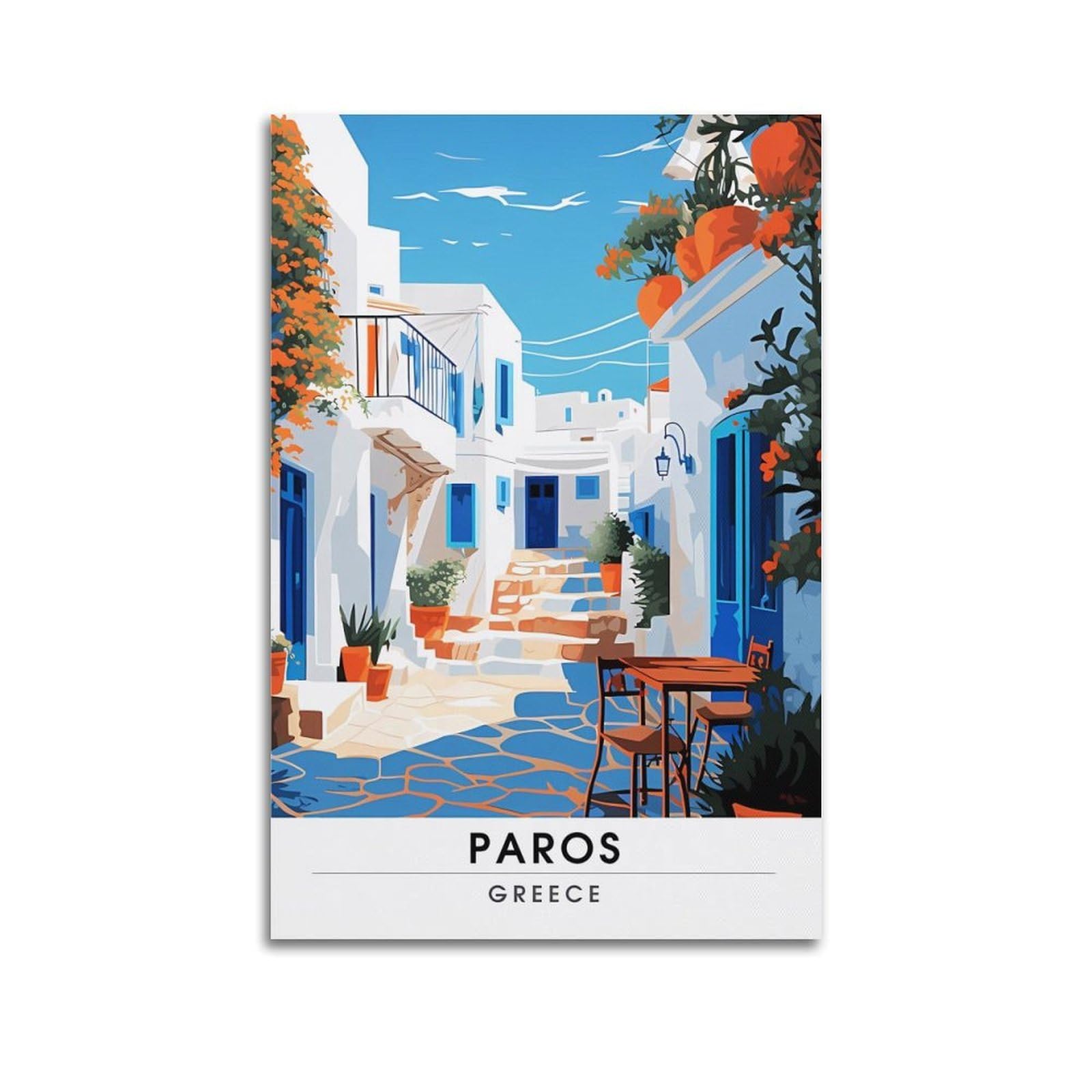 EZMLFA Diamond Painting Art Kits,Paros Greece,5D Diamond Painting Kit for Adults Beginners, DIY Full Round Drill Gem Art Kits for Home Decor 50x60cm