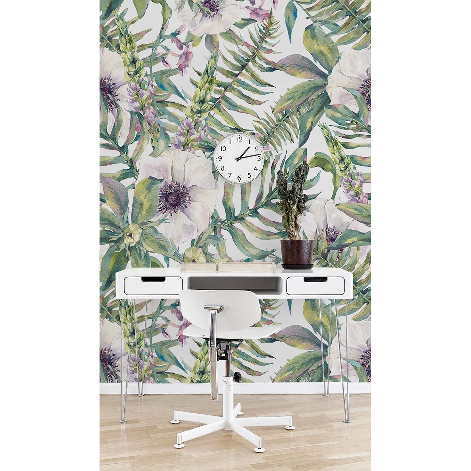 Papier peint floral grand format Coloray pour masquer les défauts des murs 416x254cm