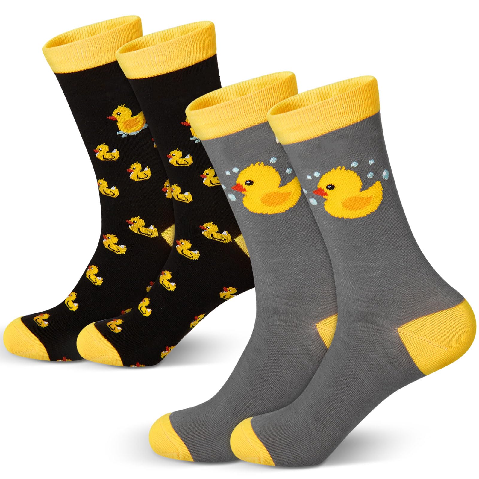 Hicarer 2 Pairs Funny Animal Funny Duck Socks Novelty Socks Duck Teamed Gifts for Women Mum Men Christmas Birthday Gift, Festive Family Pajama Party Supplies