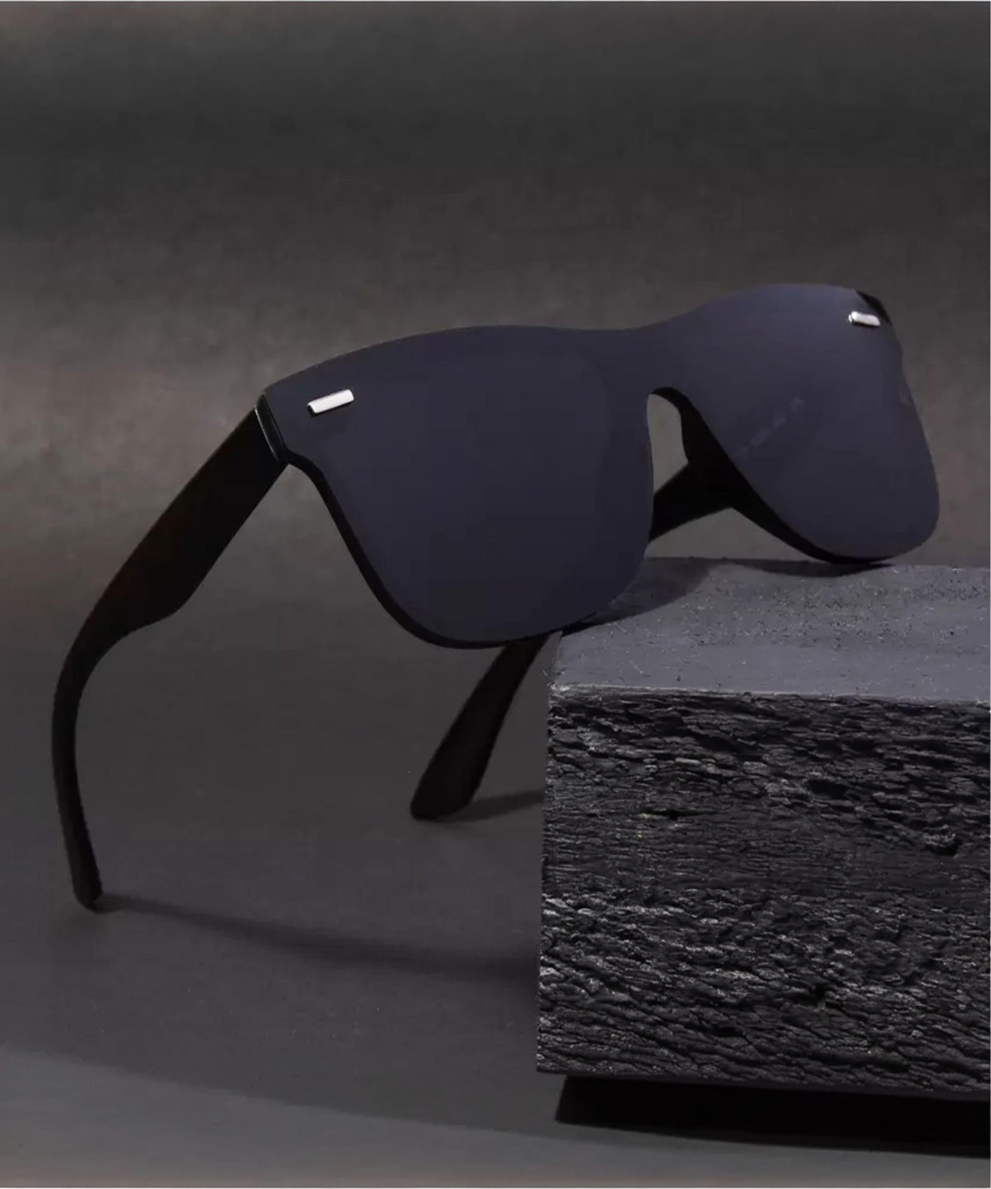 uv protection black lens and black frame sunglasses for men