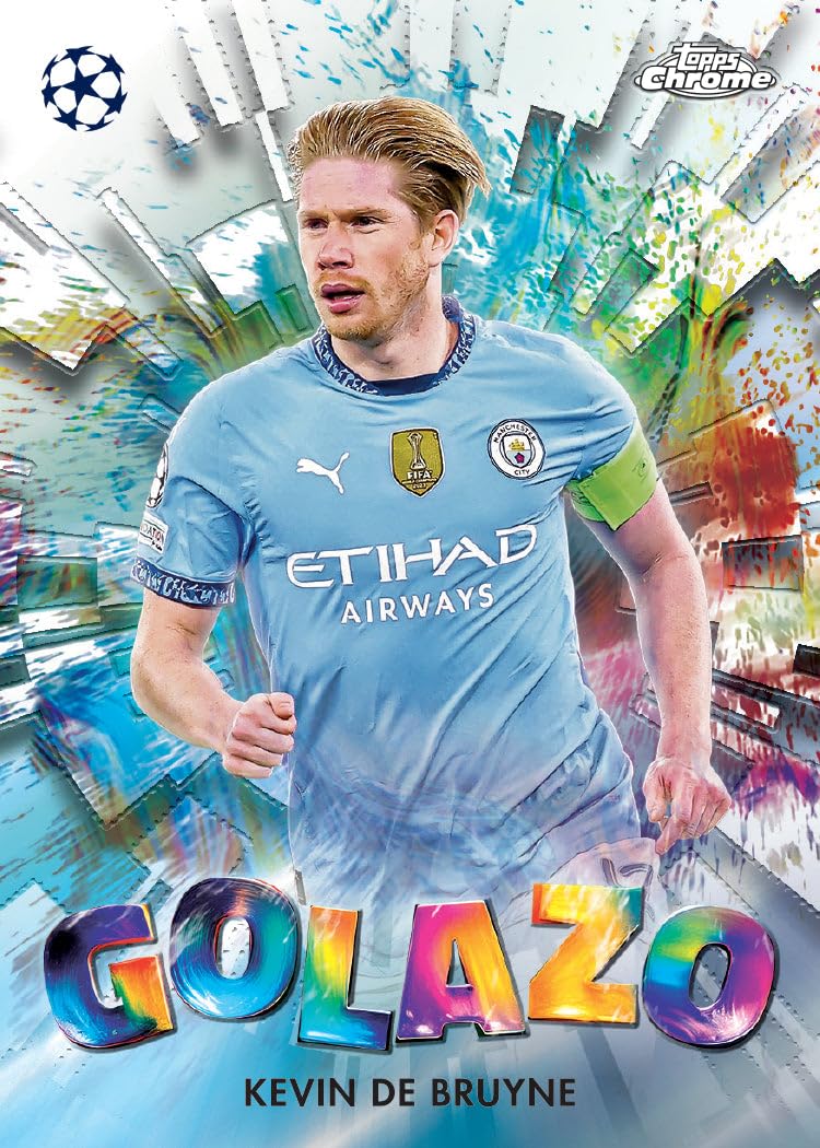 2024-25 Topps Chrome® UEFA Club Competitions - Value Box. 7 confezioni per scatola, 4 carte per confezione.