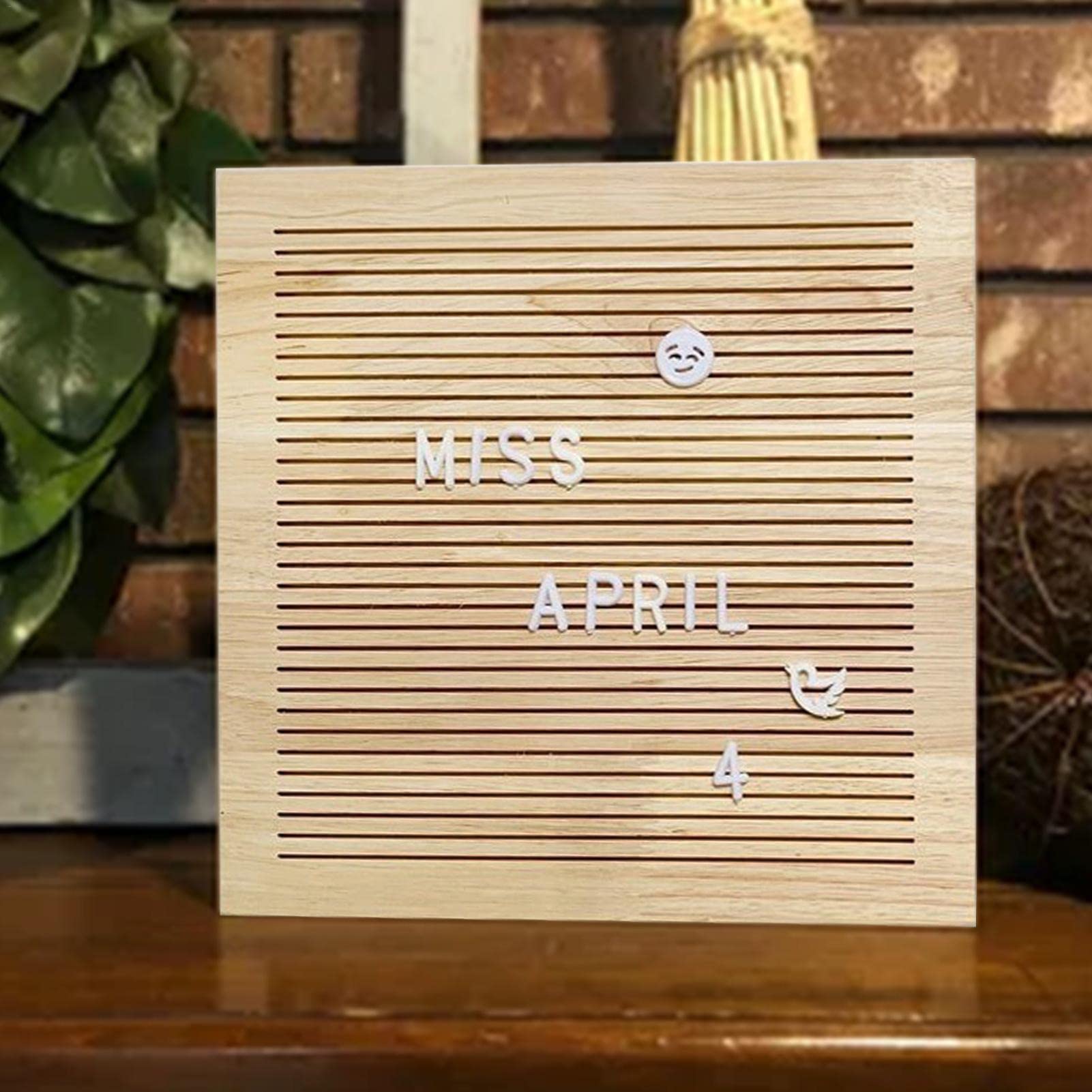 2 Lettre - Tableau à Lettres Lisse et avec 330 Lettres interchangeables et Support,Panneau d'annonce mémo Cadre chêne pour la décoration à la aison