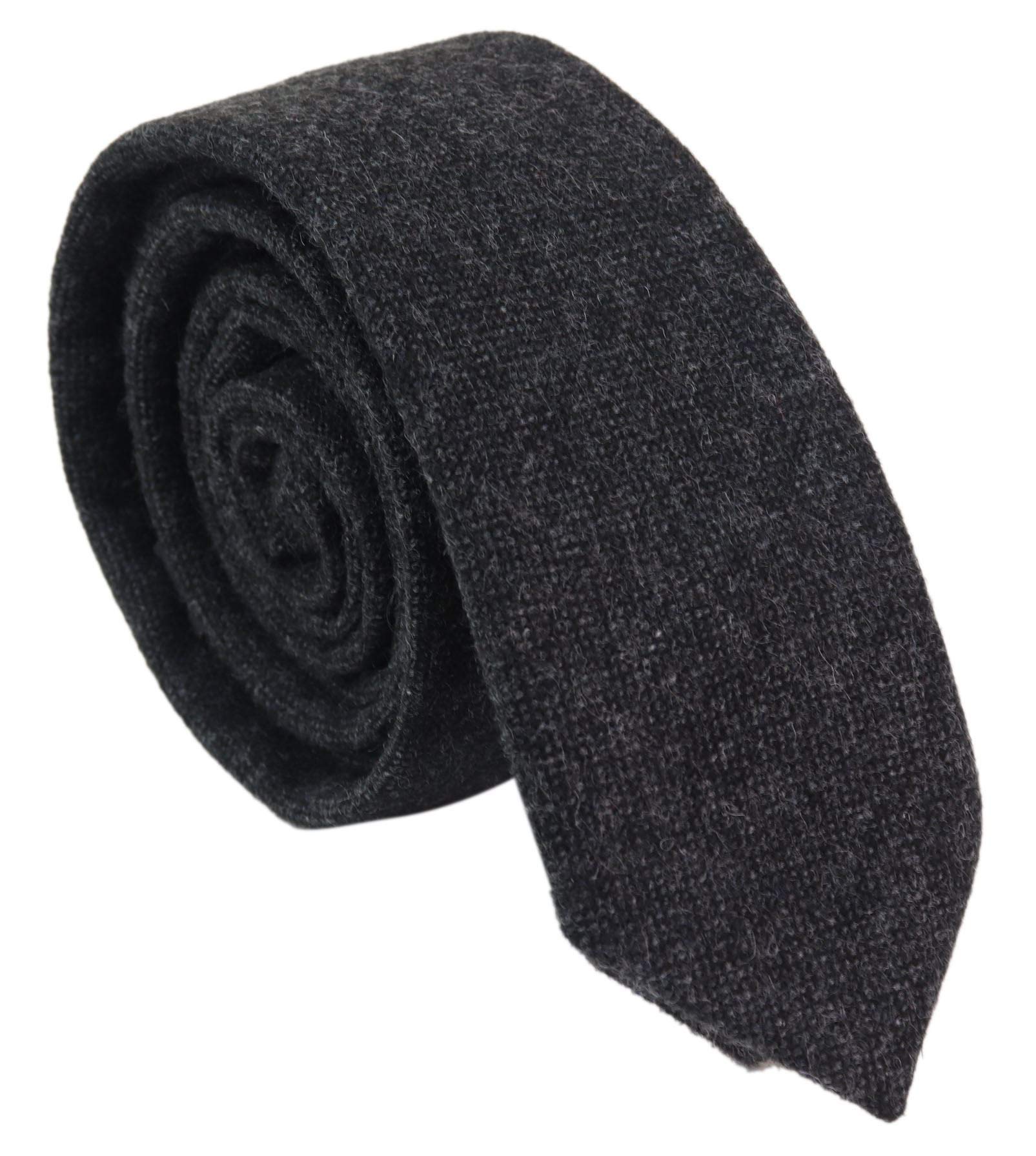TruClothing Mens Tie Hankie Tweed Pin Stripe Vintage Retro Classic Gatsby Blinders - black tweed stz22 One Size