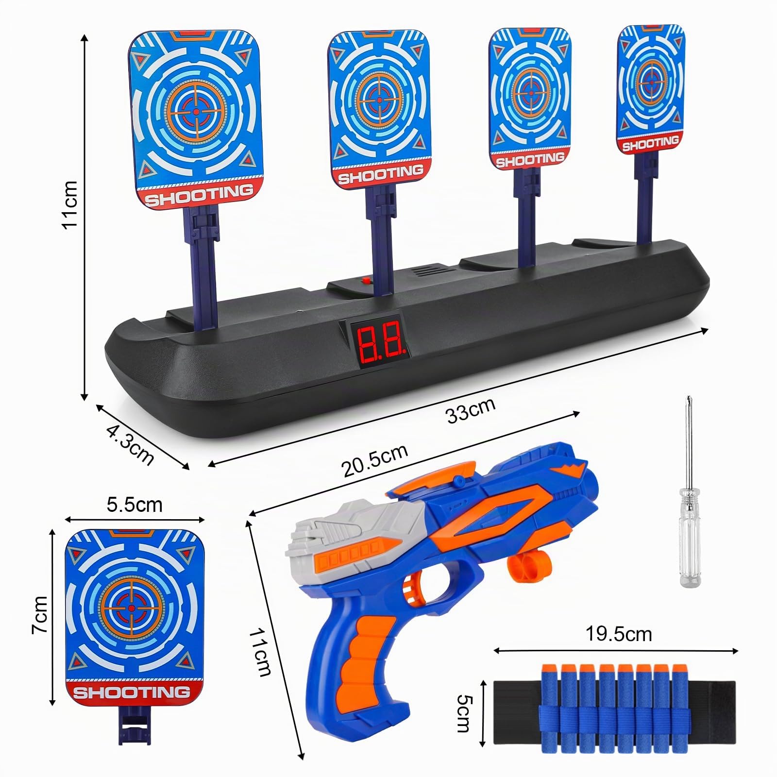 Zielscheibe für Nerf mit Gun, Spielzeug Pistole Kinder Ziele Elektronische Digitale mit Dart Kinderspielzeug ab 3 4 5 6 7 8 9 10 Jahr Schieß Spiele Geburtstag Geschenk Junge Teenager Blaster Toy