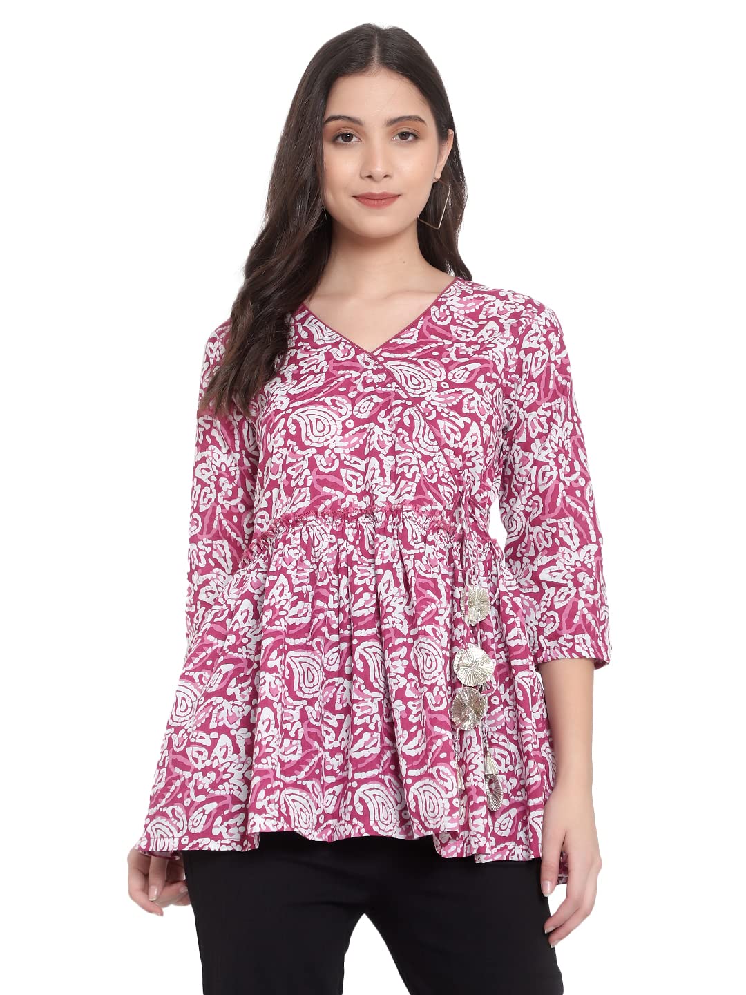 indietoga Women's Casual Hand Block Printed Cotton Tunics (Small to Plus Sizes 7XL)-picture-44