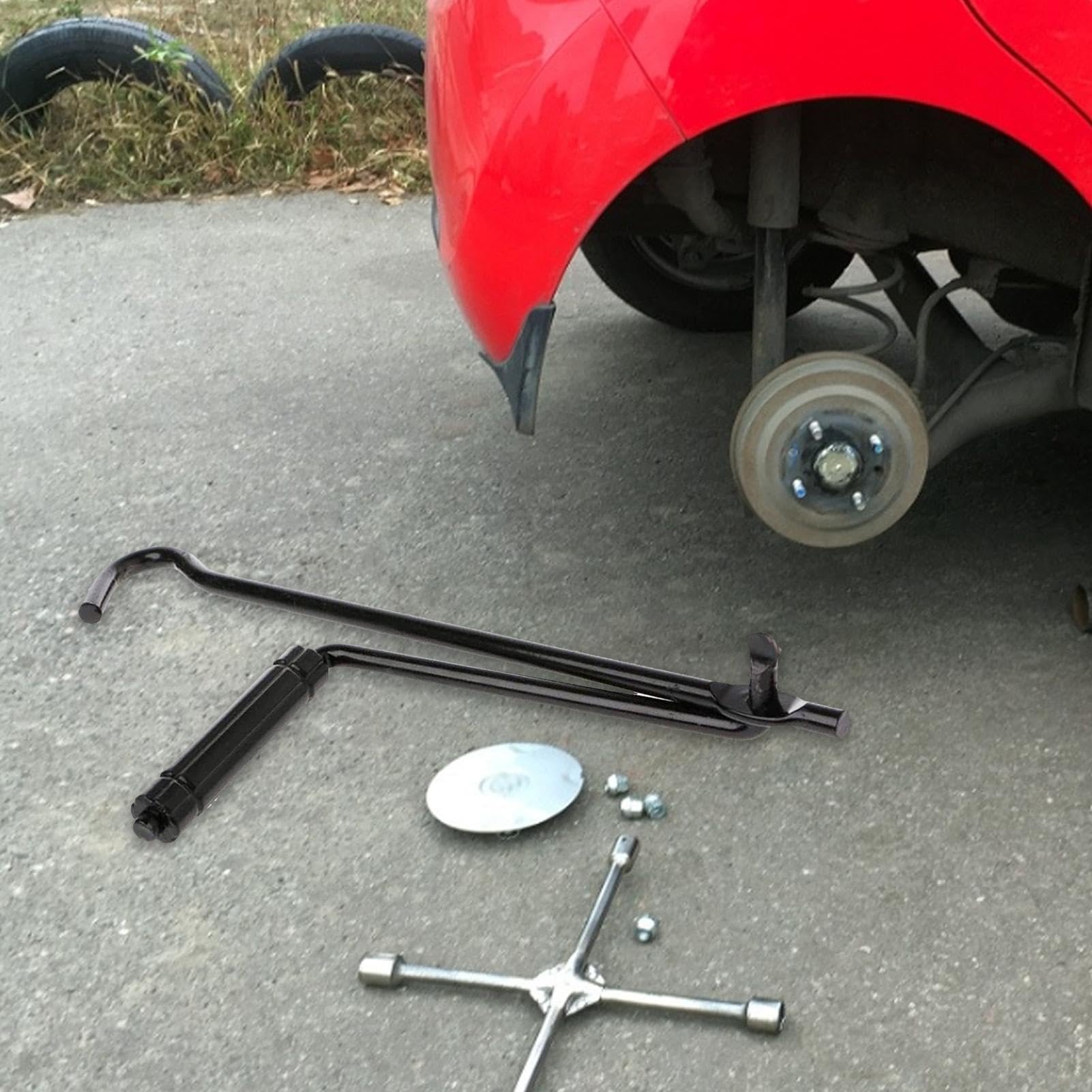 Manivela de Gato para Automóvil - Llave de Rueda para Gato de Tijera con Elevación Conveniente, Manivela Resistente para Reparación de Neumáticos y Automóviles