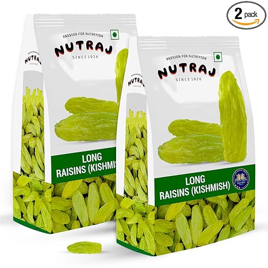 Super Long Raisin 1 Kg (500G X 2)| Kishmish | Rich In Iron & Vitamin B | Seedless Green Kishmish | Healthy Snacks | Dry Fruits | Healthy And Tasty Snacks |, Fresh