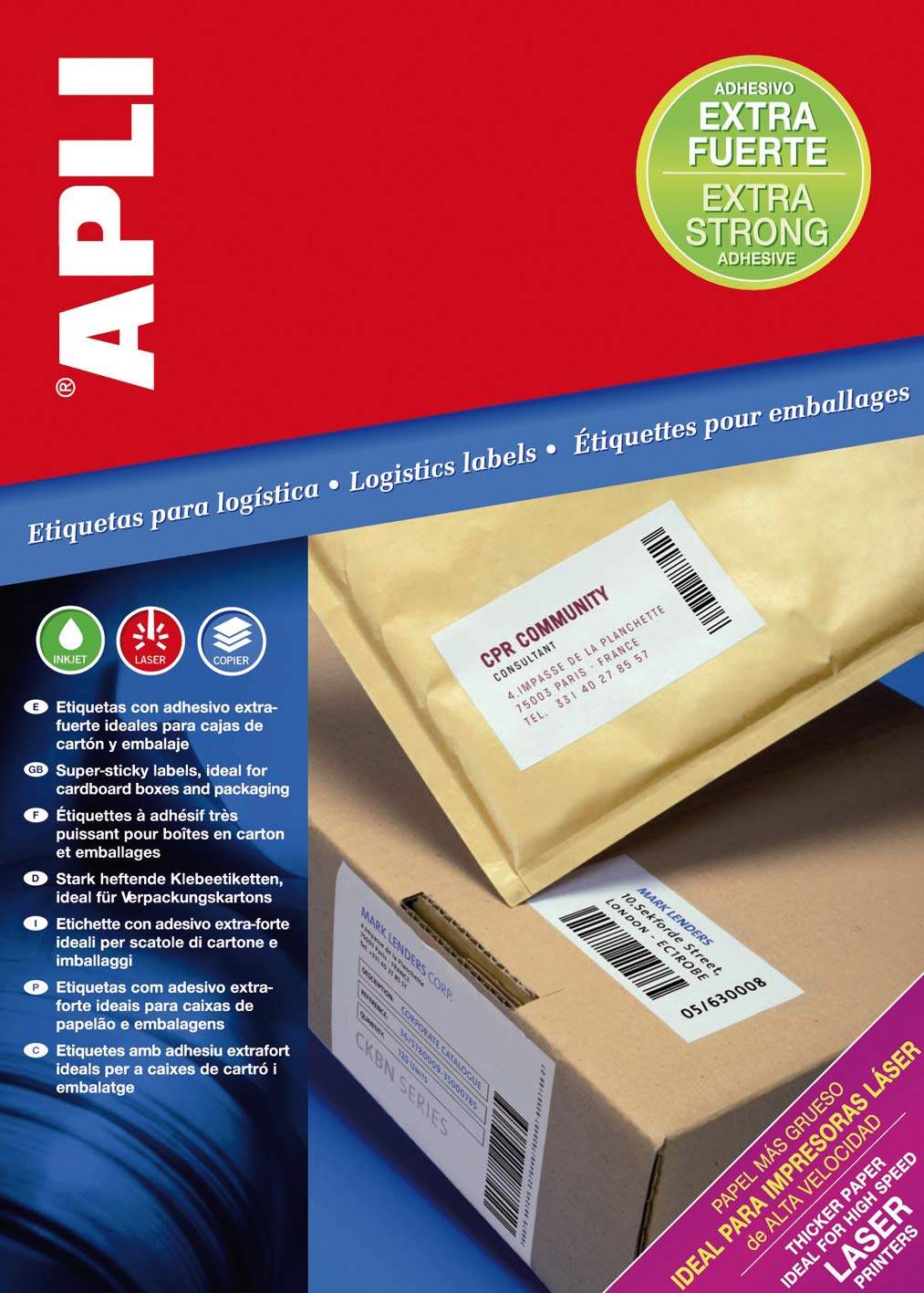 APLI 11784 - Extra Strong White Labels 105 x 74 mm 100 Sheets
