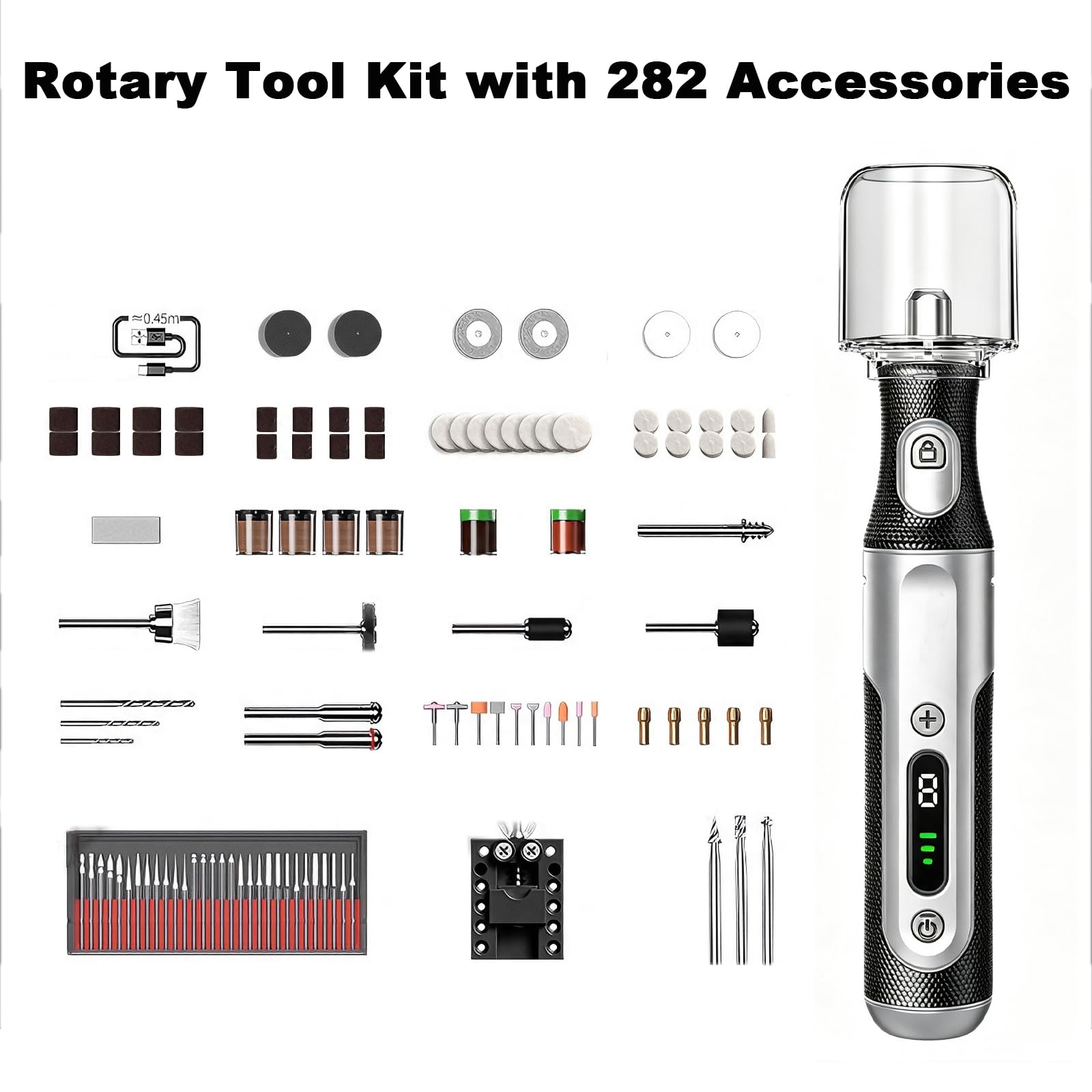 Utensile Rotativo Senza Cavo, 8 velocità Regolabili