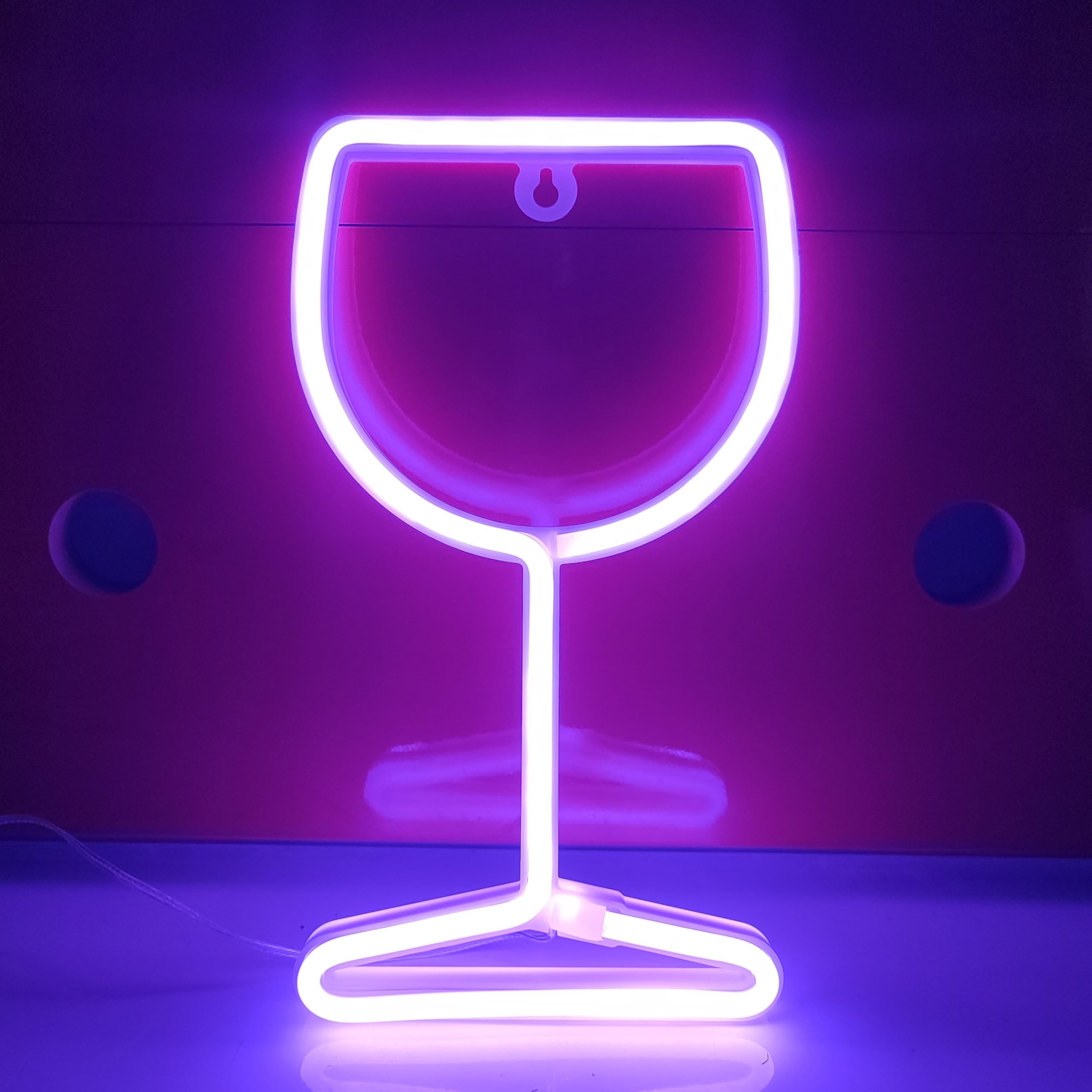 JYWJ Wine Glass Neon Sign,USB or 3-AA Battery Powered Neon Light,LED Table Decoration,Bedroom Wall Decoration,Birthday Gift,Wedding Supplies Business