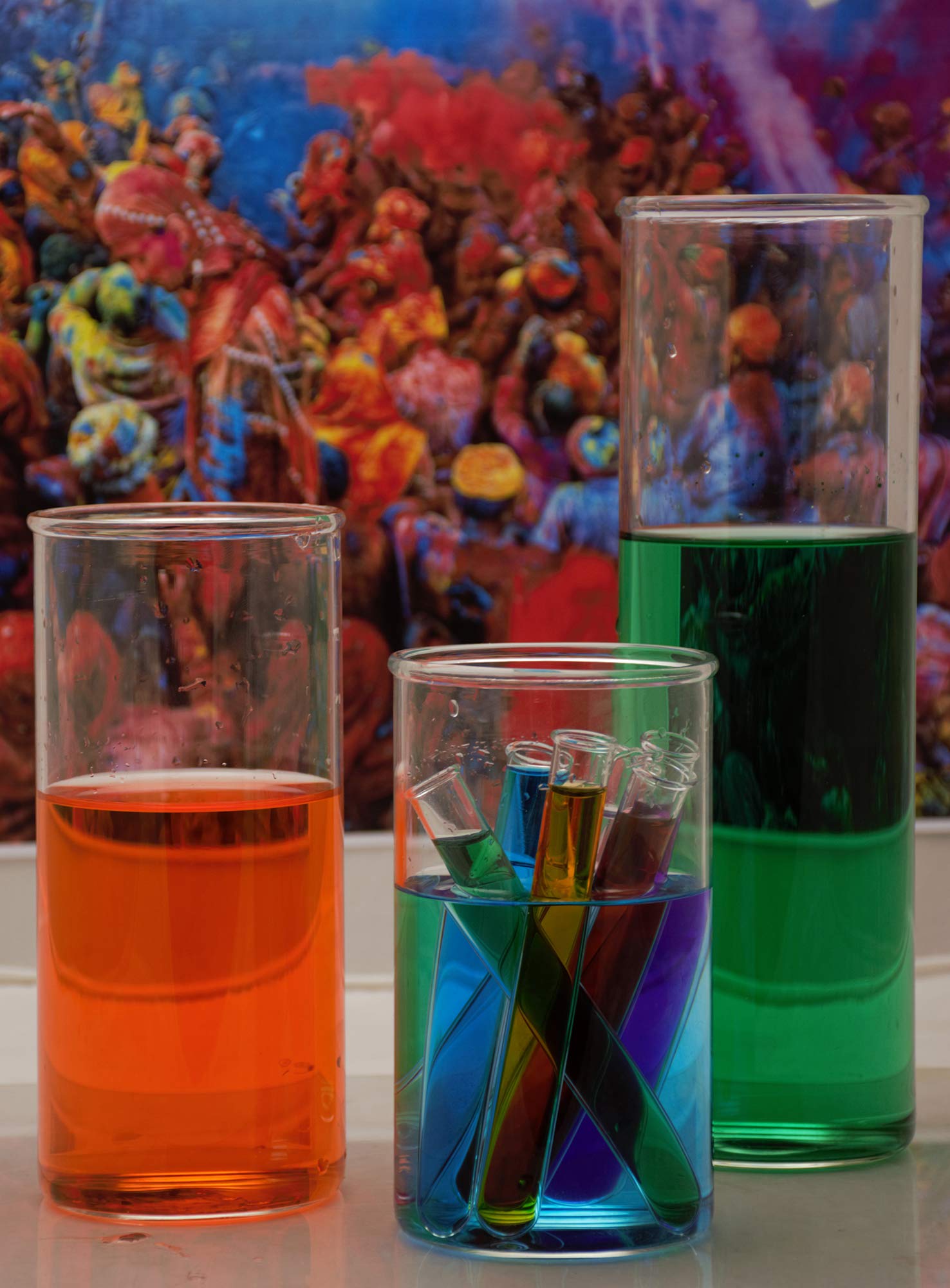 Borosilicate Clear Glass Flower Vase (Set of 3) Cylinders, Modern Multipurpose Decorative Glass Vases for Home, Office, Living Room, Centerpieces, Contemporary Home Decor, Floral Arrangements