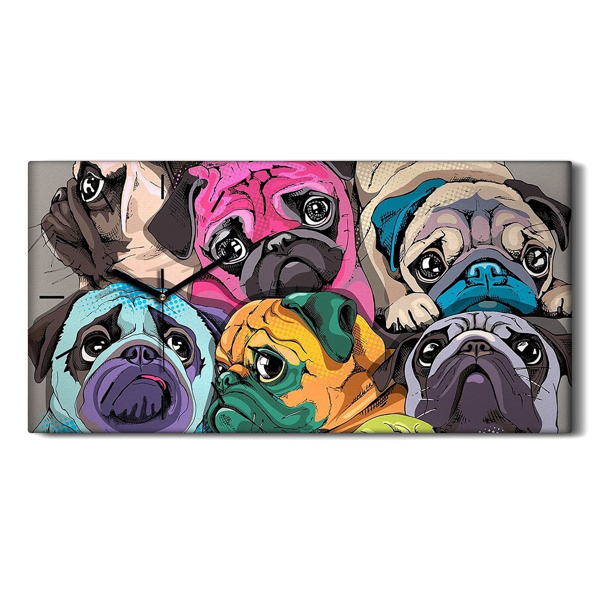 Horloge silencieuse pop art chattes pour salon sans bruit