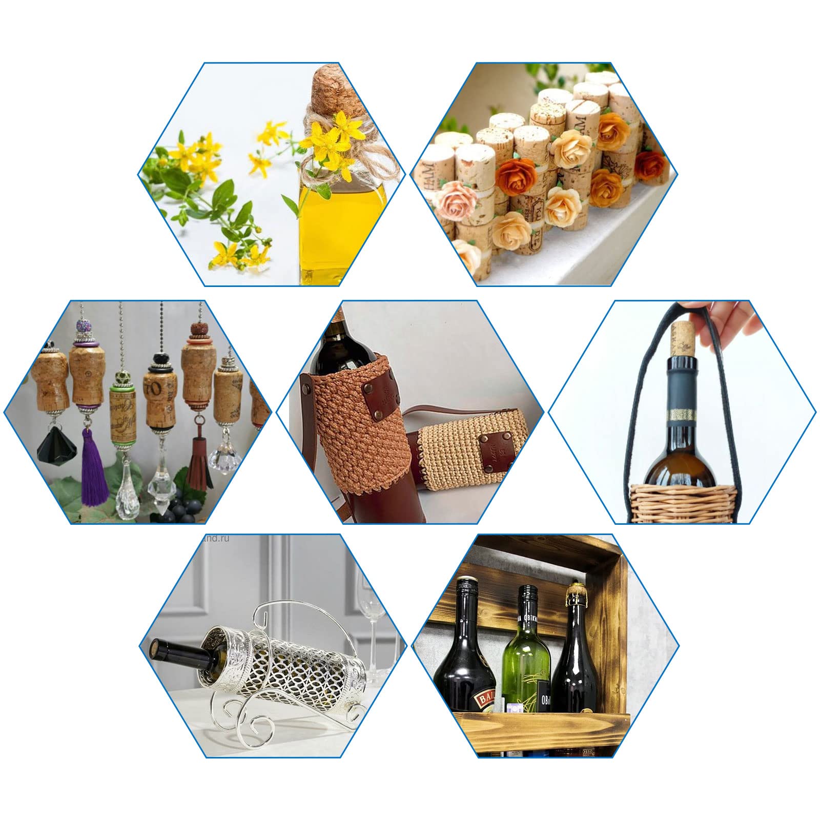 INCREWAY Corchos de madera blanda naturales, 20 piezas, tapones cónicos de corcho, tapones de vidrio grandes y pequeños para botellas de vino y cerveza — view 7