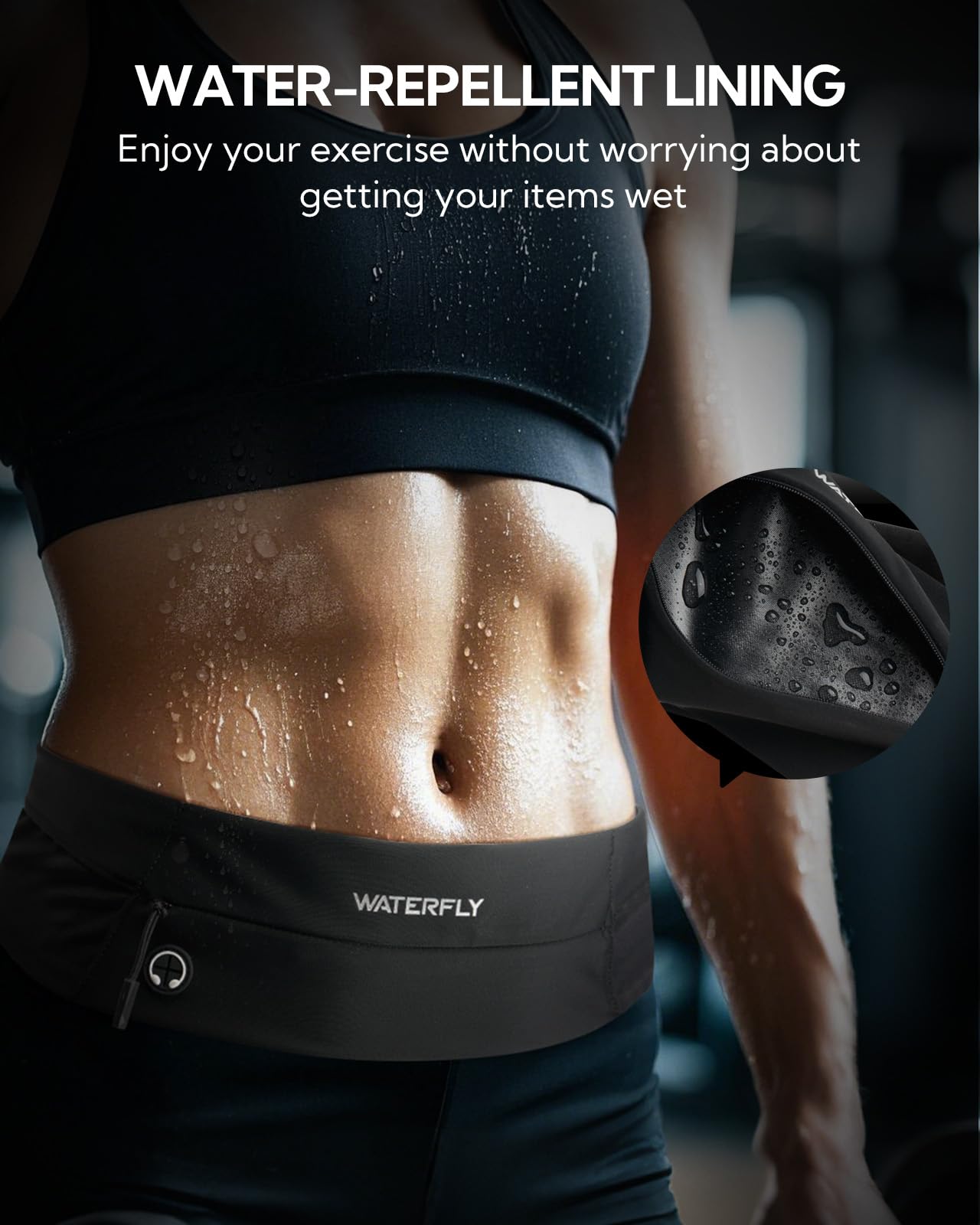 WATERFLY Laufgürtel für Handy Lauftasche Jogging: Handytasche Joggen Herren Damen Gürteltasche zum Laufen Fitness Sport Running Belt Laufgurt Passend für Smartphones Verschiedener Modelle und Größen