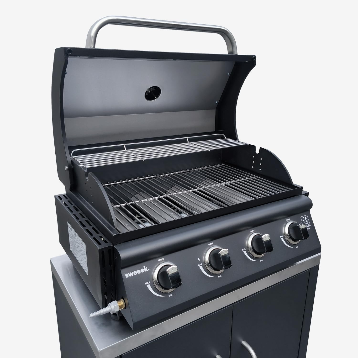 Alice's Garden Barbecue a Gas a 4 bruciatori Nero - 73x60x74 cm