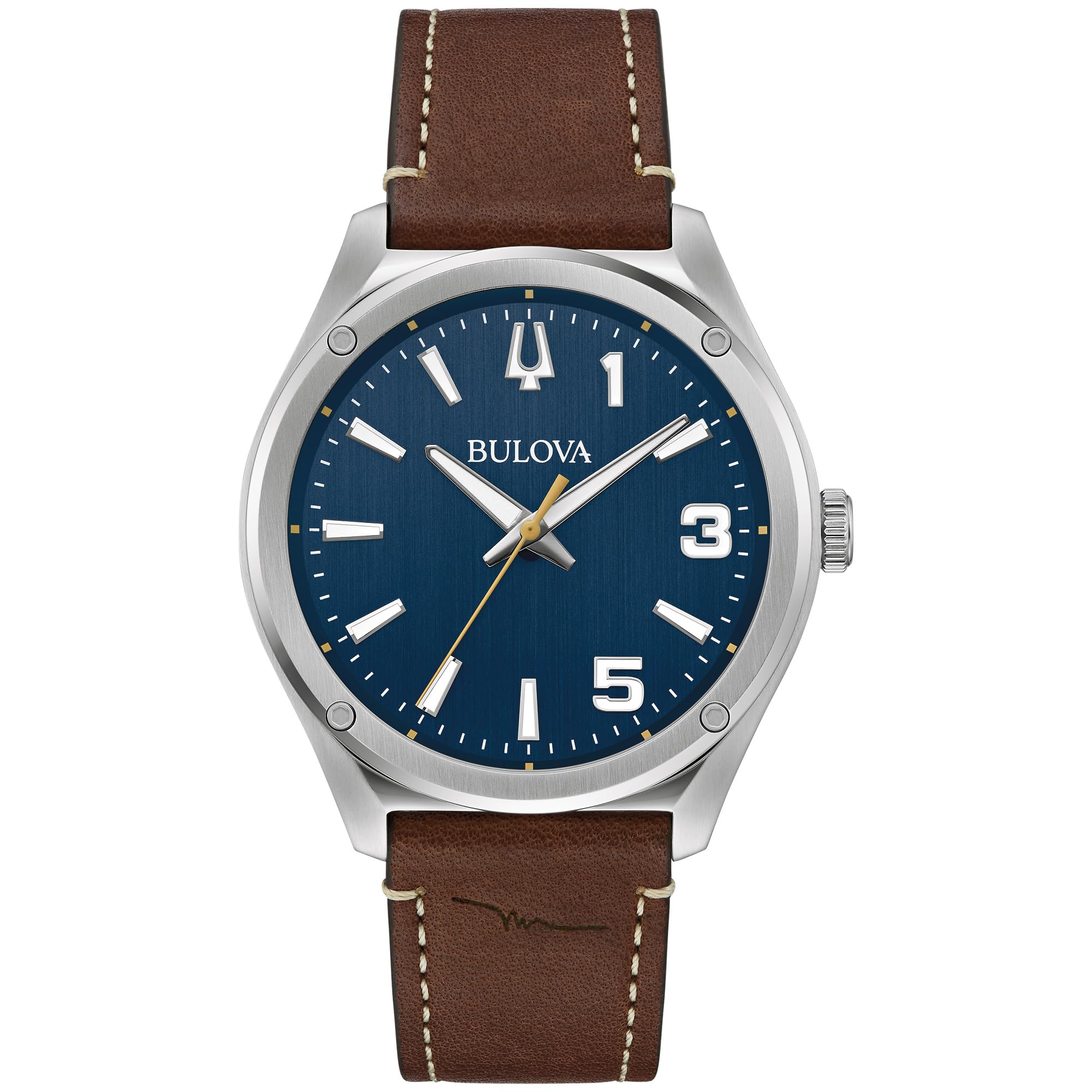 Bulova Marc Anthony Sport Strap Quartz Watch, Stainless Steel, Sapphire Crystal, Blue and Brown