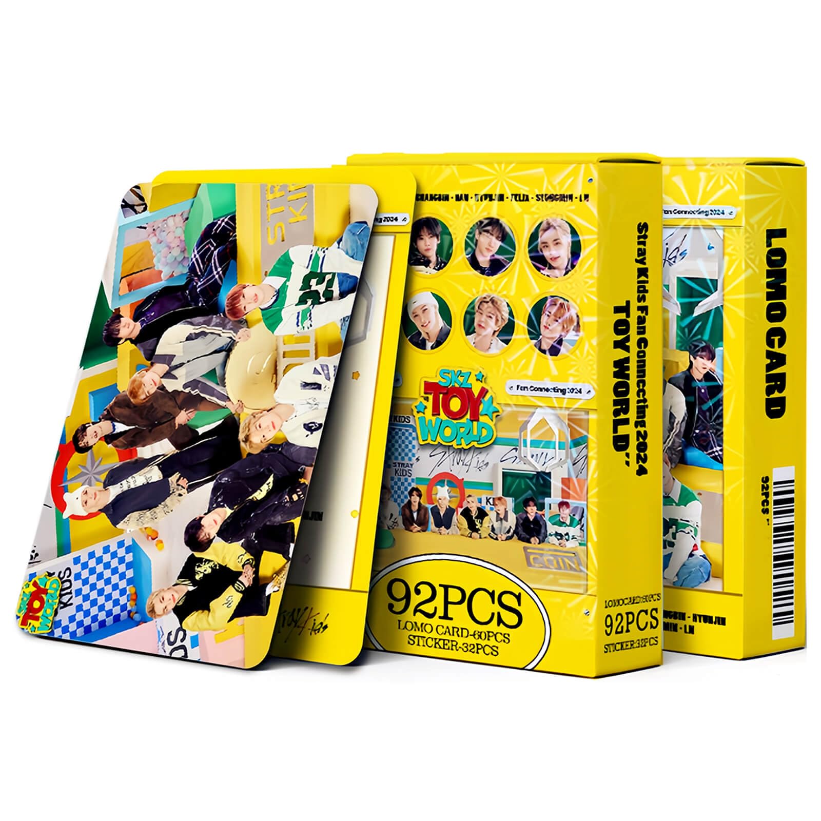 Stray Kids Photocards KPOP Stray Kids Fan Connecting 2024 TOY WORLD Album Photocards 92PCS Stray Kids Photocard Set Stray Kids Lomo Cards 60PCS Stray Kids Photocards + 32PCS Stray Kids Stickers