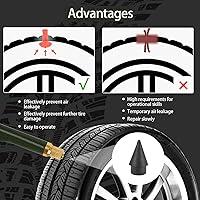 Vista 4 de Kit de reparación de neumáticos con tapones, kit de tapones de neumáticos tipo hongo, kit de parches para neumáticos de servicio pesado profesional