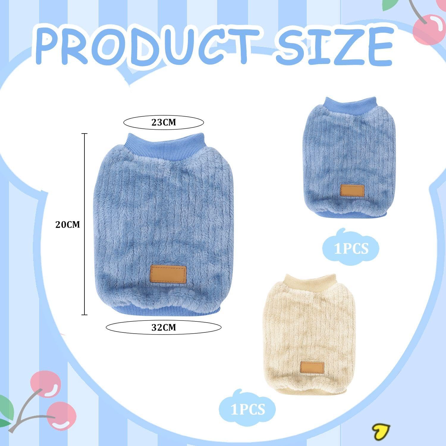 VEHYEGOI 2 Pieces Of Pet Fleece, Pet Warm Clothes, Pet Dress-Up, Pet Autumn And Winter Clothes, Pet Supplies - Image 2