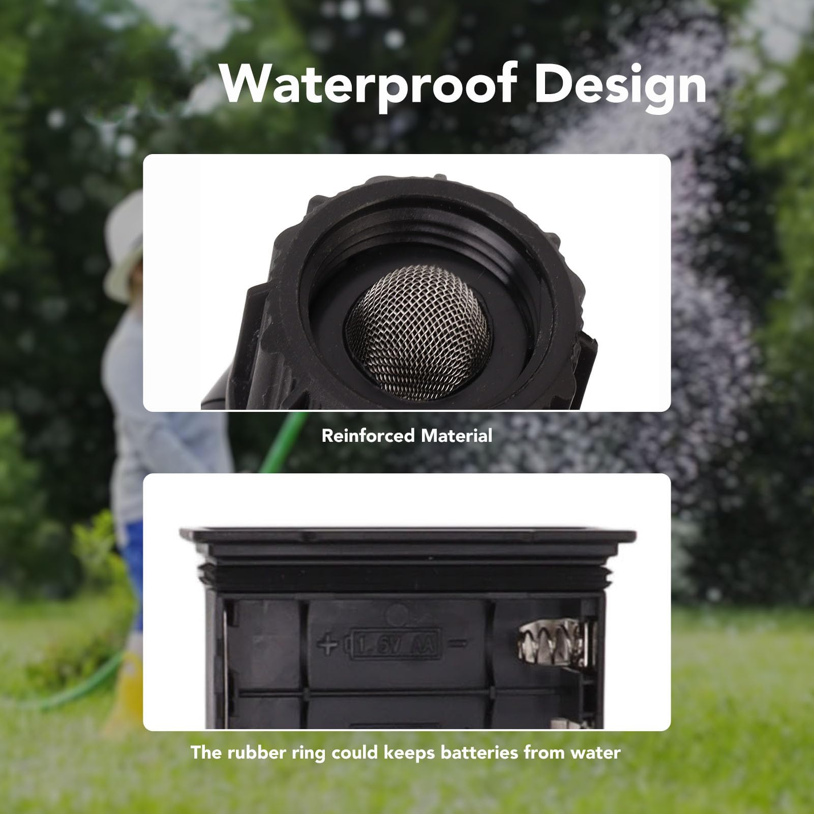 TOPINCN Temporizzatore per Irrigazione, Timer per Irrigazione Bluetooth con Controllo APP per Giardino Domestico, Prato, di Automatico a 2 Prese con Design