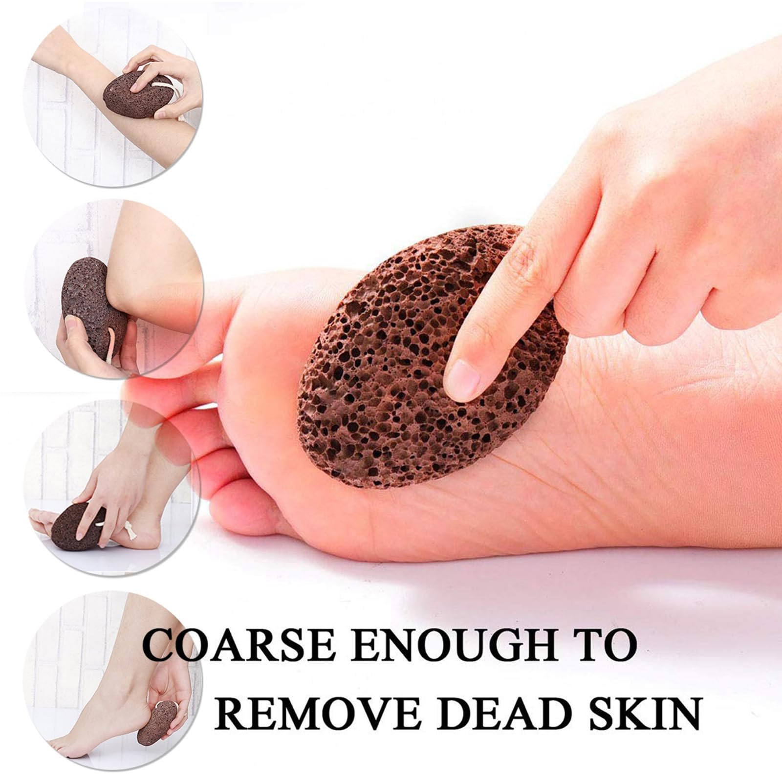 PHOGARY Piedra pómez natural para pies, 1 pieza herramientas de pedicura de lava, removedor de callos de piel dura para pies y manos, exfoliación natural para eliminar la piel muerta(Negro)