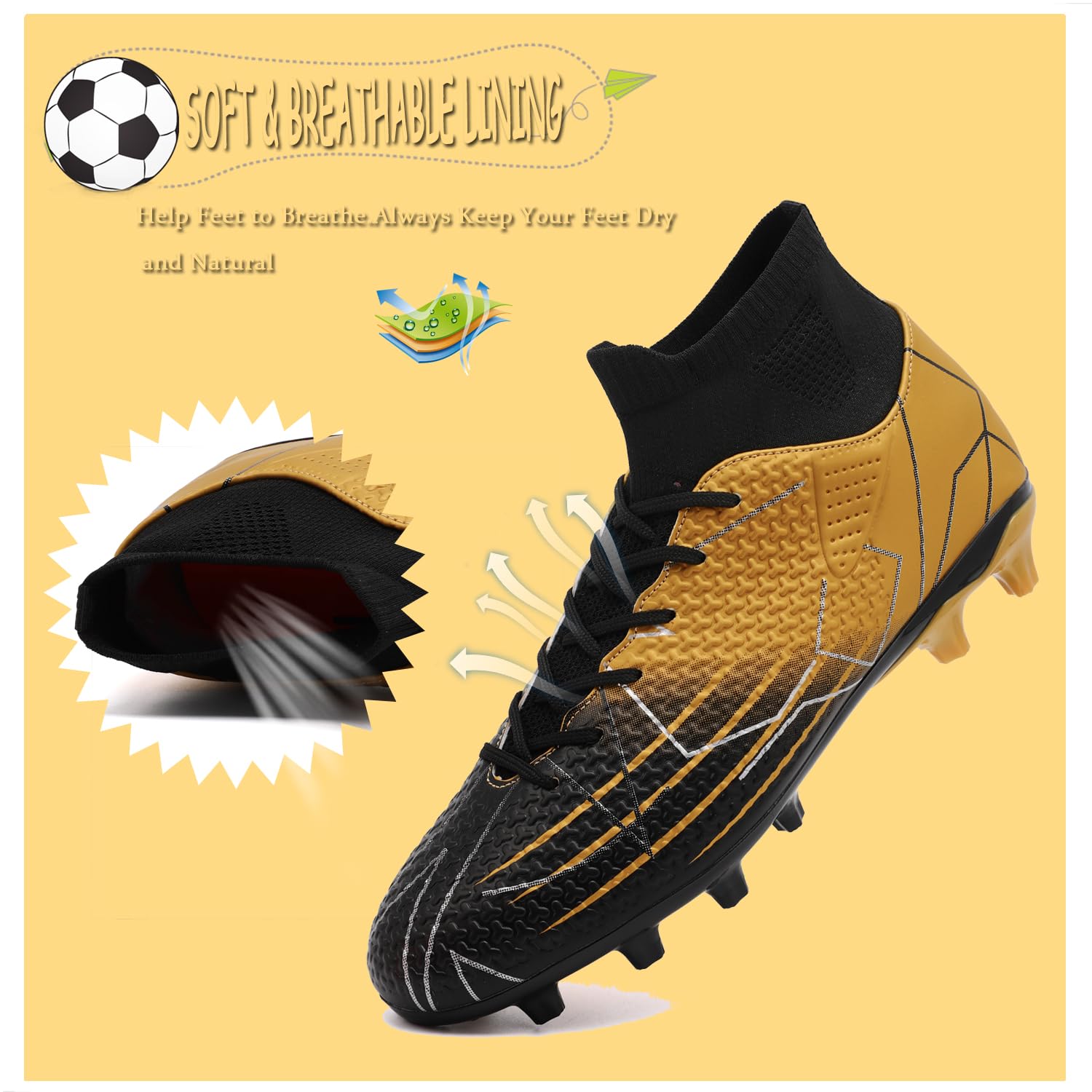Scarpe da calcio per ragazzi Scarpe da calcio per bambini e ragazze scarpe da ginnastica per attività all'aperto antiscivolo allenamento professionale scarpe da calcio per adolescenti scarpe