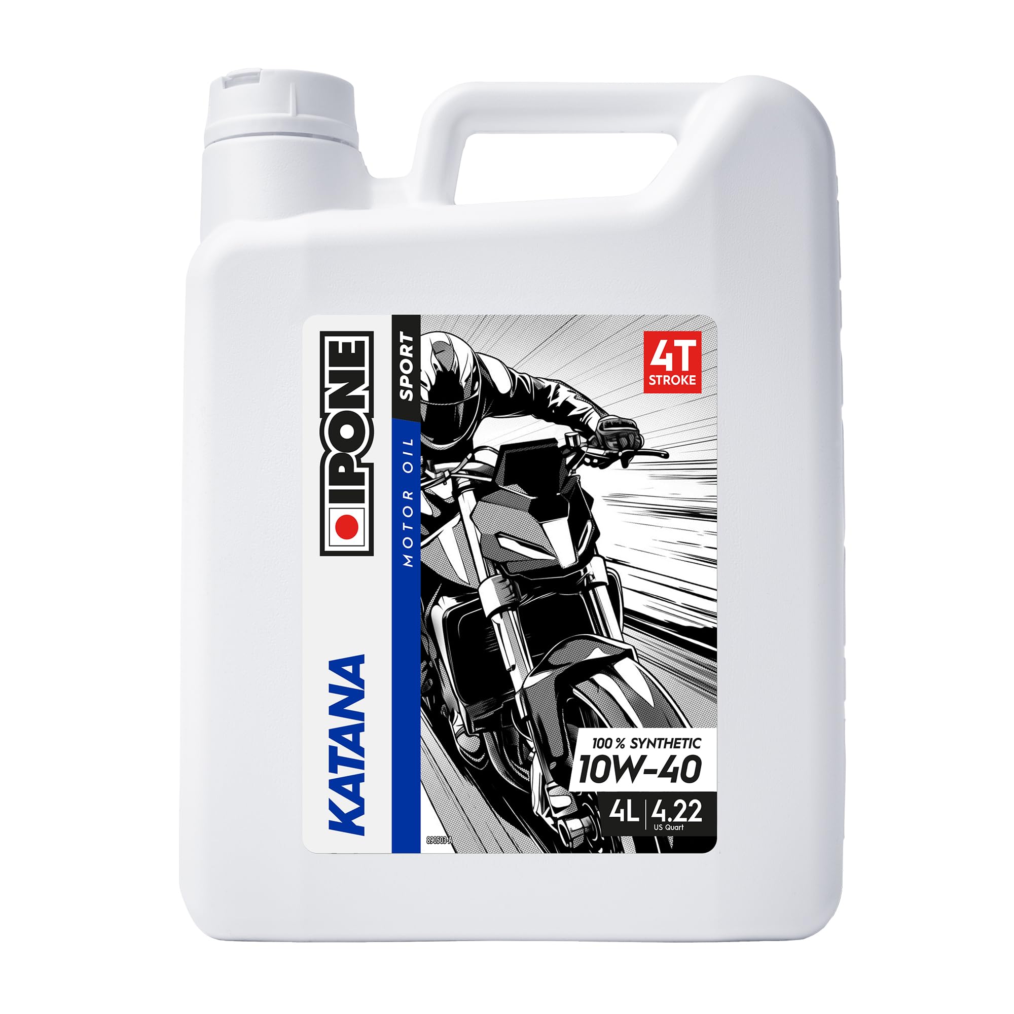 IPONE - Olio Motore 4 Tempi Katana 10W40 Full Power Katana - Tanica da 4 Litri - 100% Lubrificante con Esteri Sintetici - Alte Prestazioni - Cambio più fluido
