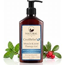 Menthol Cooling Gel with Camphor, Wintergreen & Peppermint, 6 oz | Fast Absorbing Cooling Muscle Rub, Post Workout Recovery, Sore Tired Muscles, Back, Neck, Shoulders, Knees, Elbows & Feet