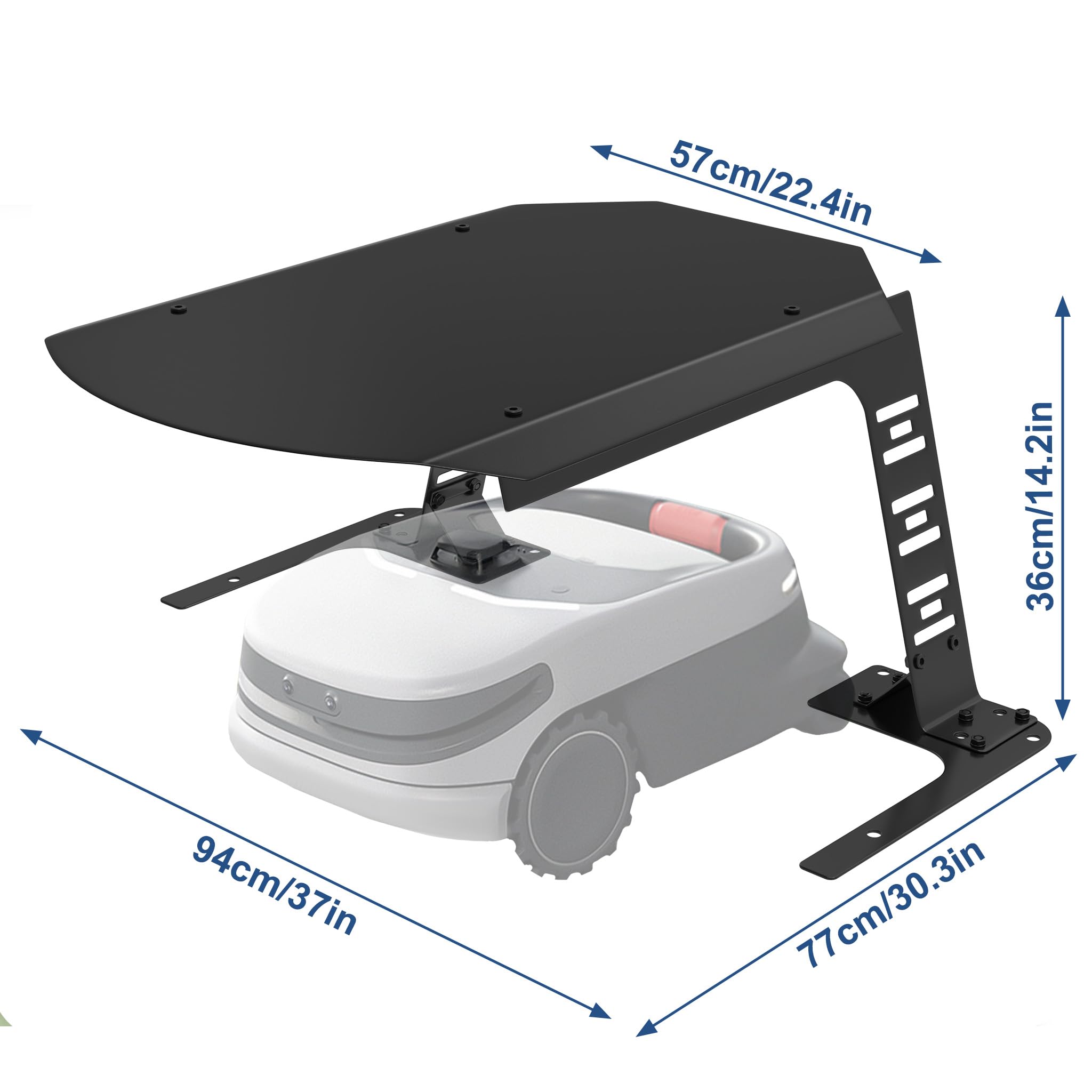 Aufun Garage de protection pour robot tondeuse à gazon, toit pour tondeuse à gazon, auvent | Garage pour robot tondeuse à gazon | Garage pour jardin résistant aux intempéries + protection UV – Noir