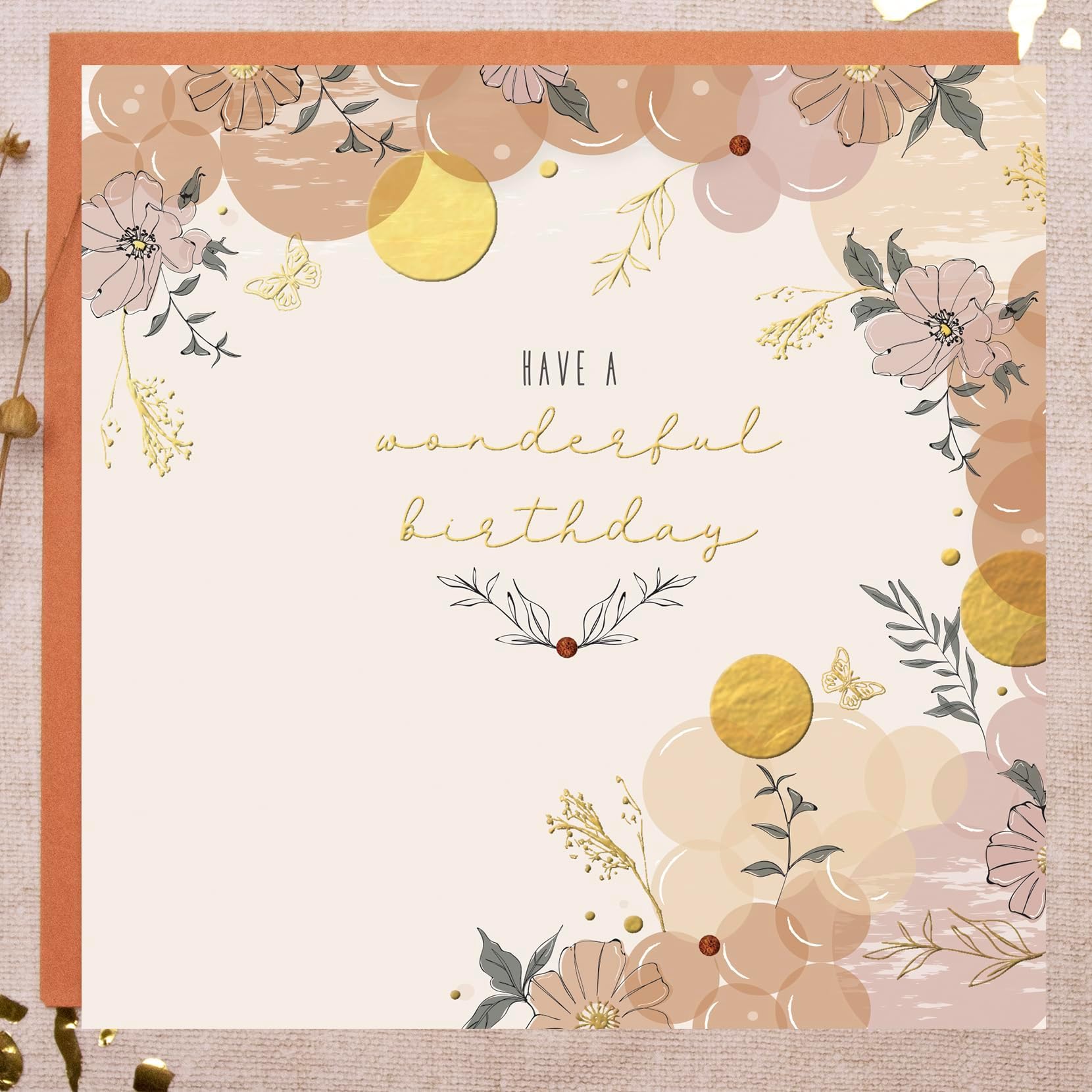 Have a Wonderful Birthday Handfinished Feminine Floral Birthday