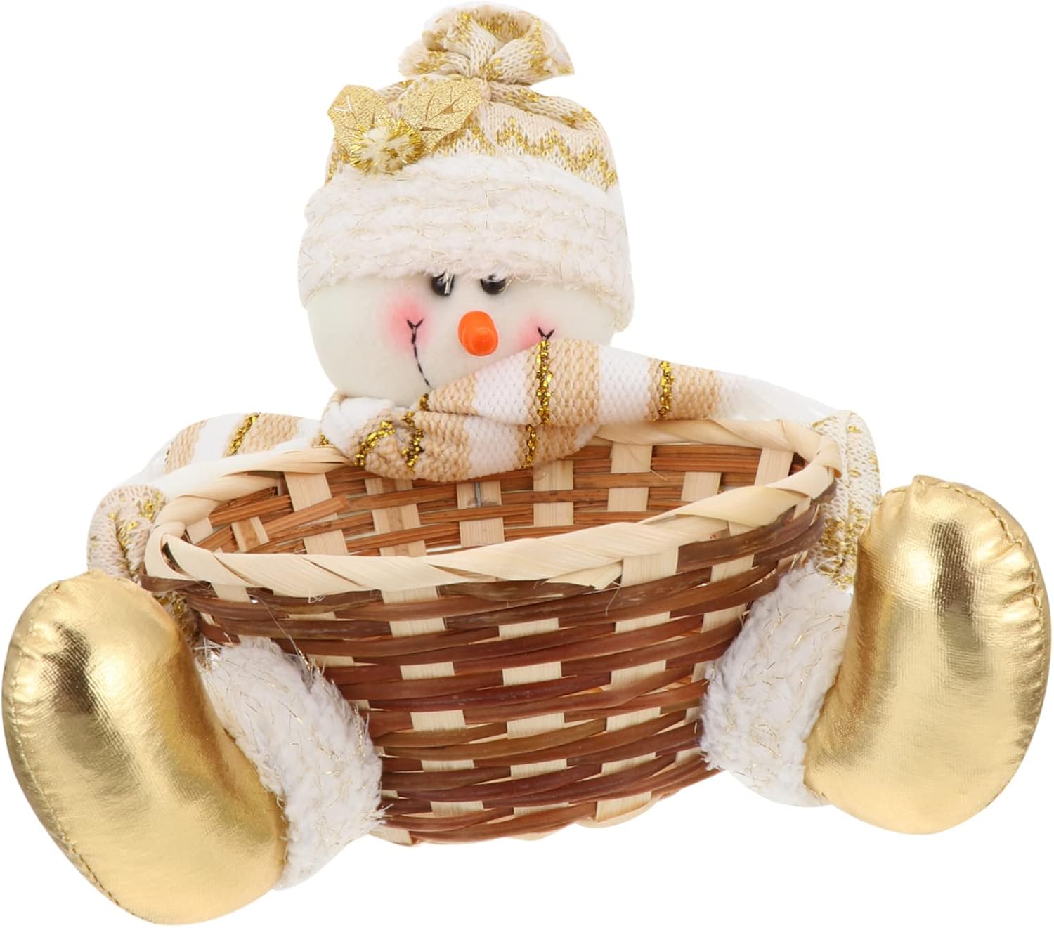 Christmas Snowman Candy Basket Storage Xmas Desktop Decor